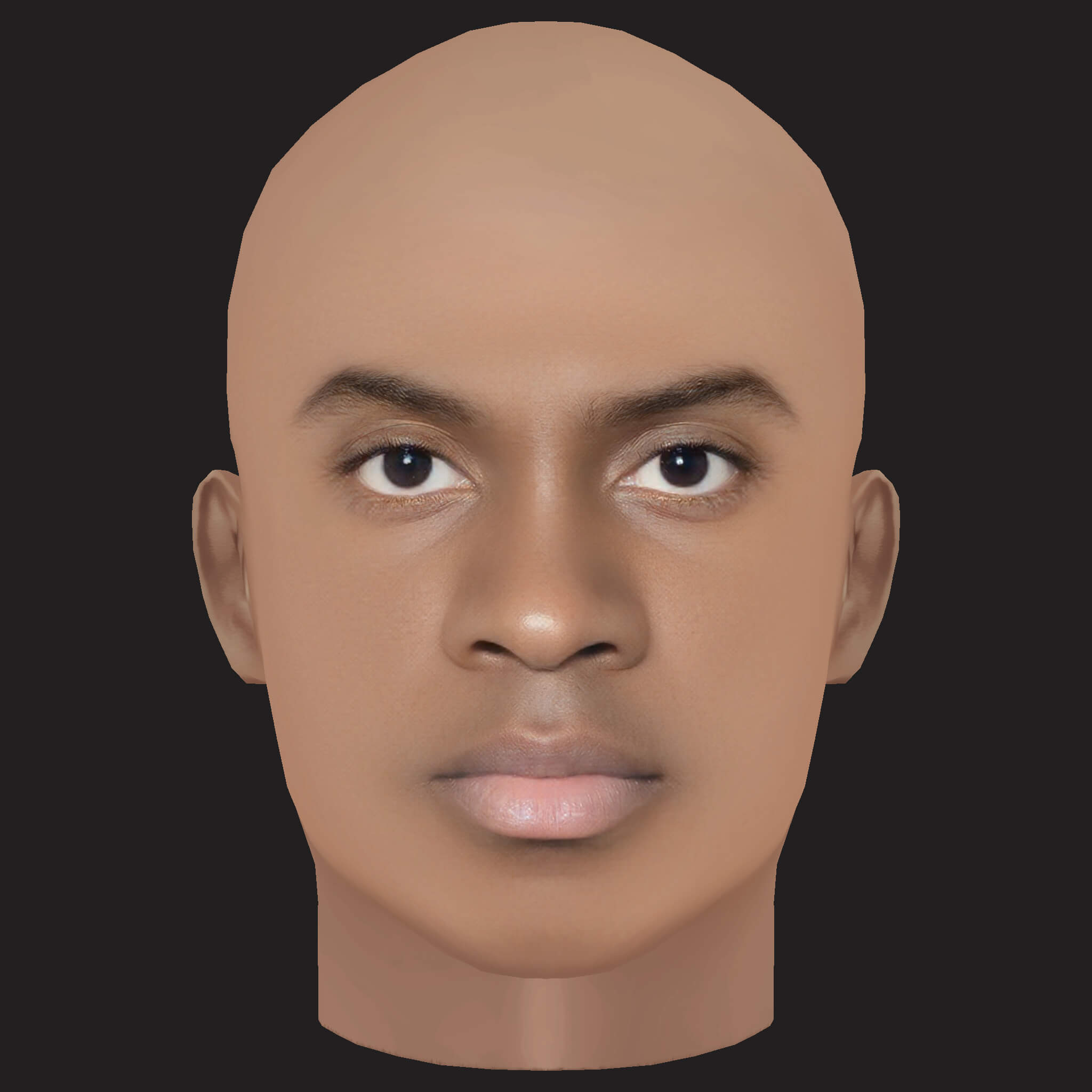 Low Poly Damso Rapper Head 3D Model