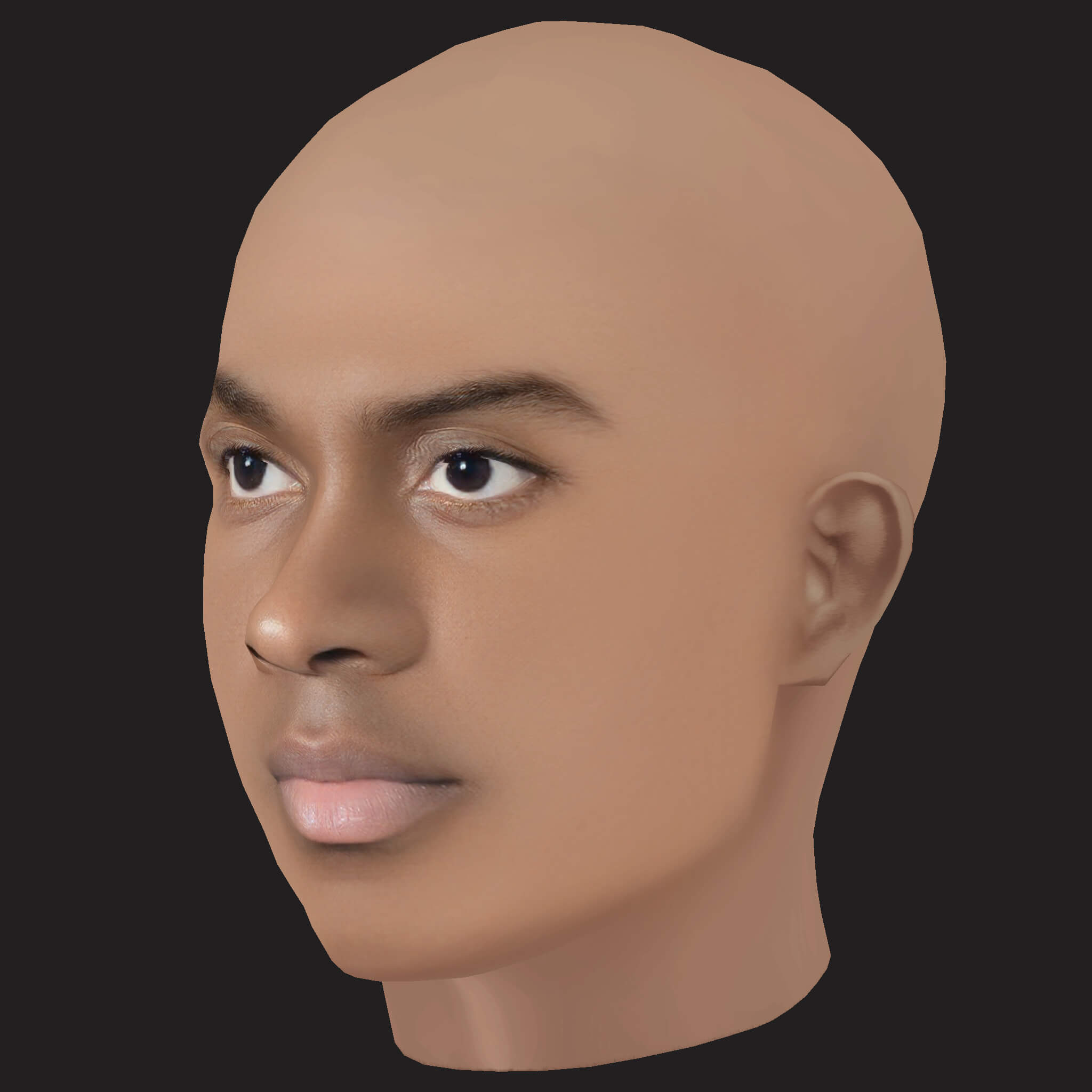 Low Poly Damso Rapper Head 3D Model