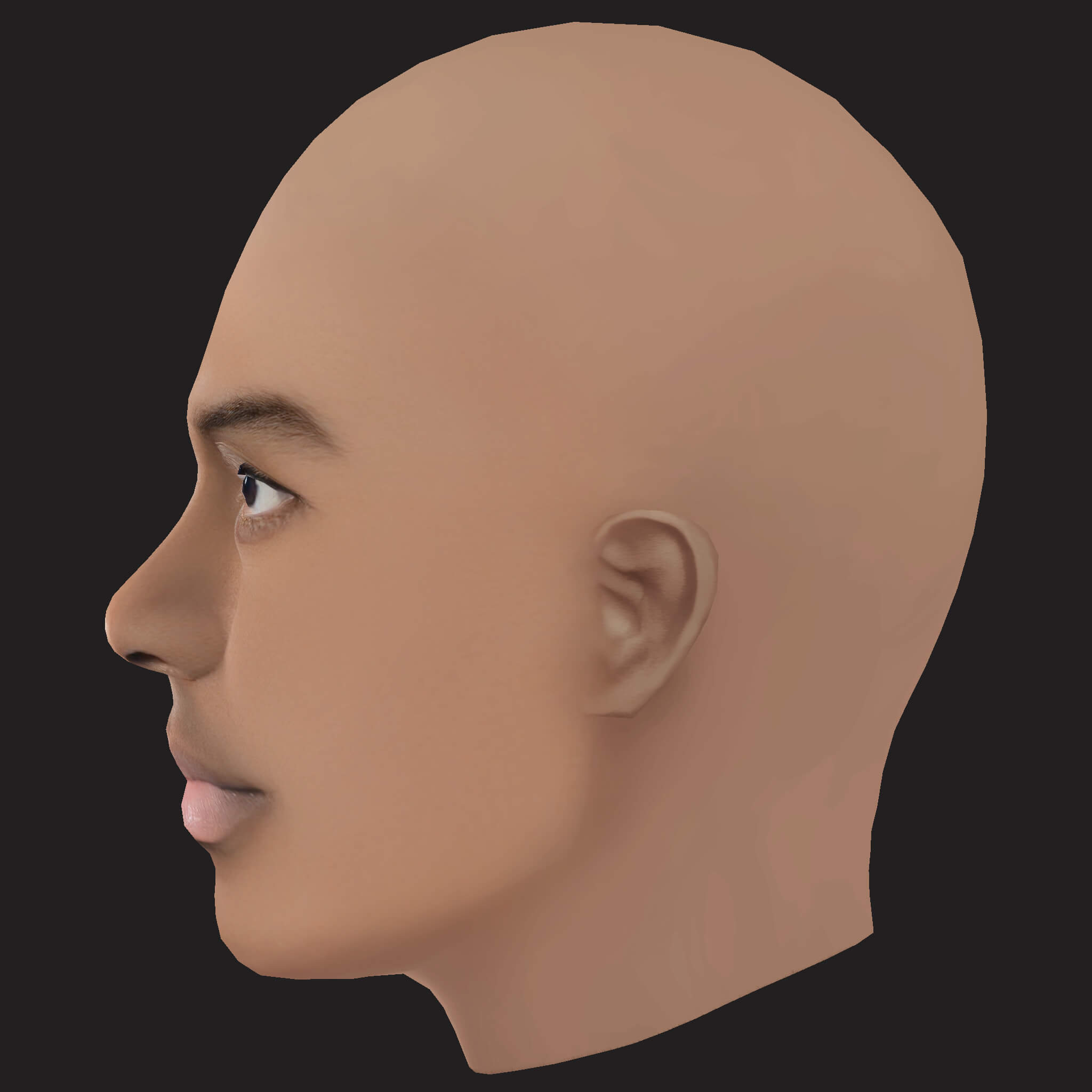 Low Poly Damso Rapper Head 3D Model