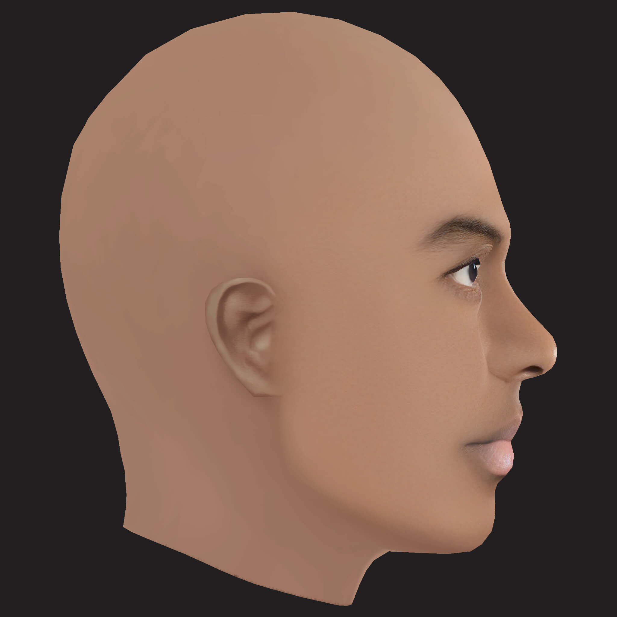 Low Poly Damso Rapper Head 3D Model