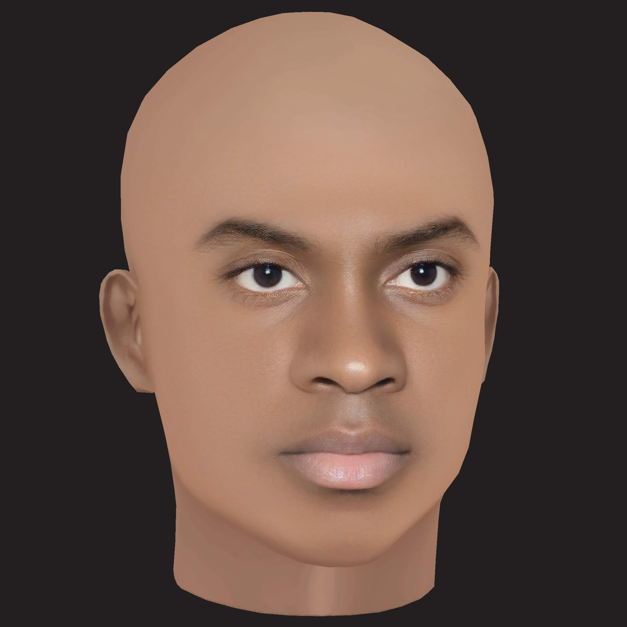 Low Poly Damso Rapper Head 3D Model