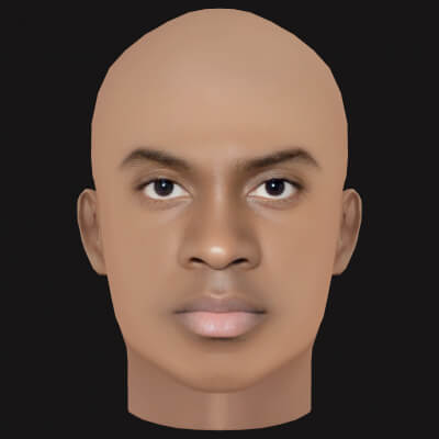 Low Poly Damso Rapper Head
