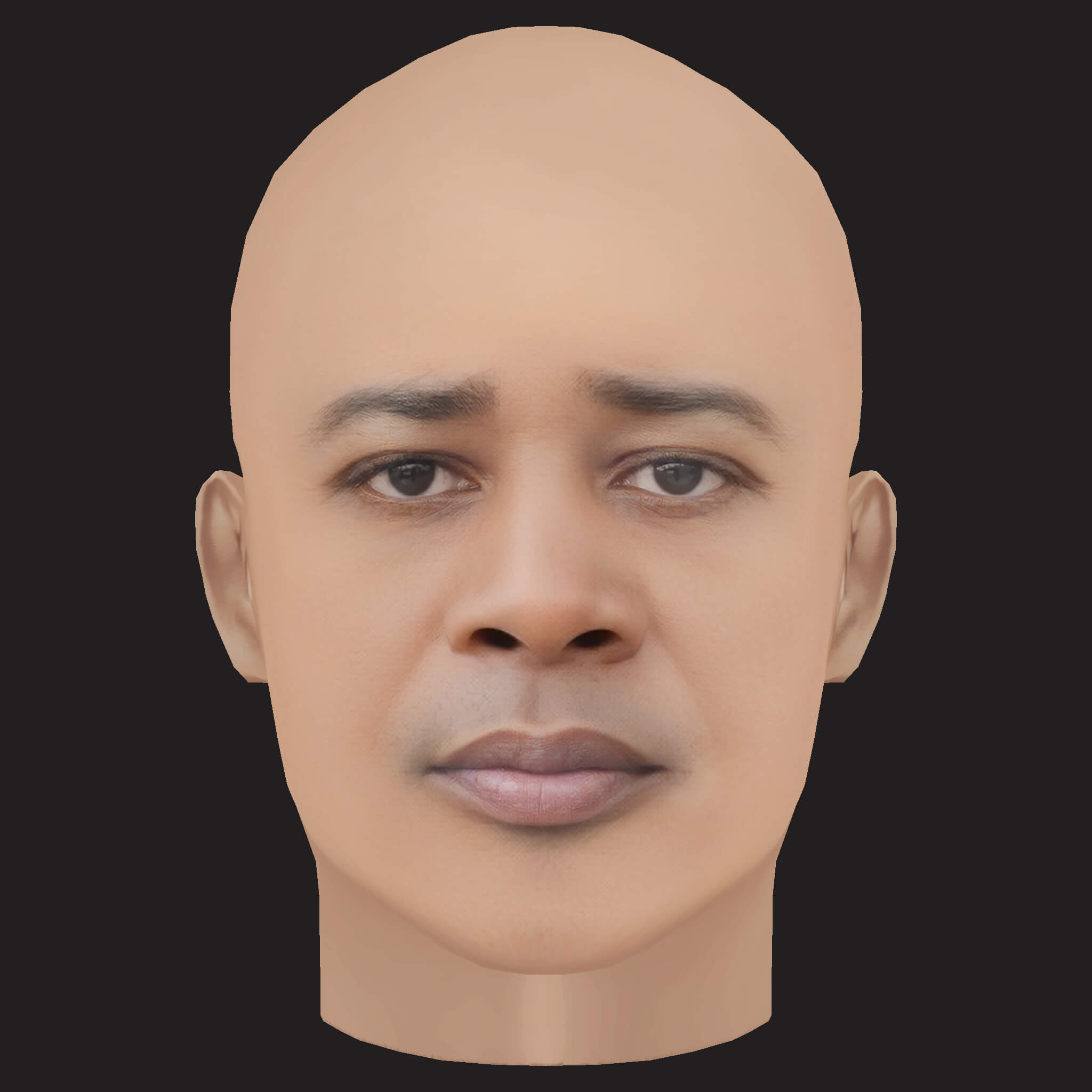 Low Poly Danny Brown Rapper Head 3D Model