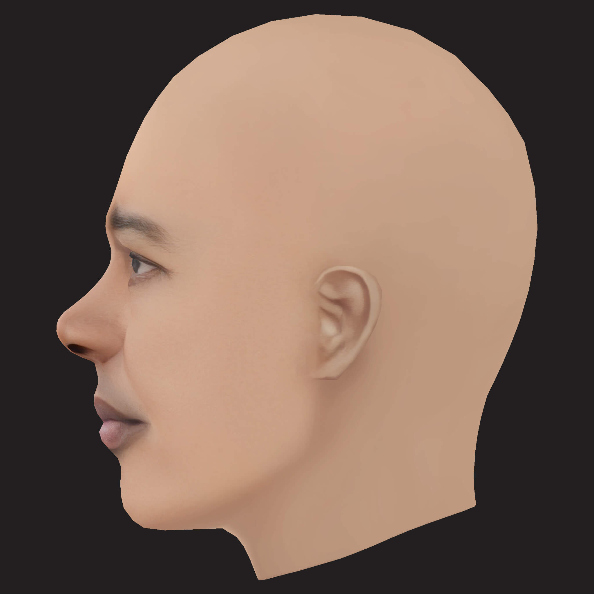 Low Poly Danny Brown Rapper Head 3D Model