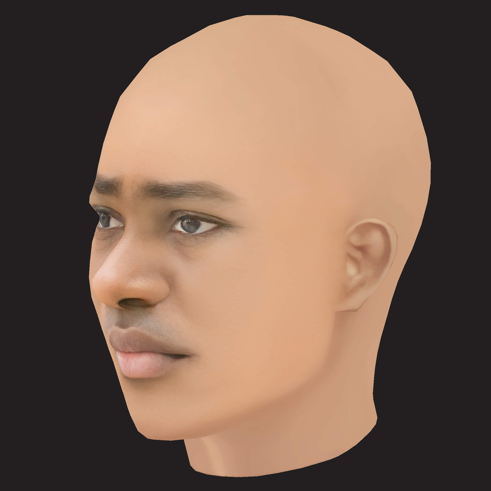Low Poly Dave Rapper Head 3D Model