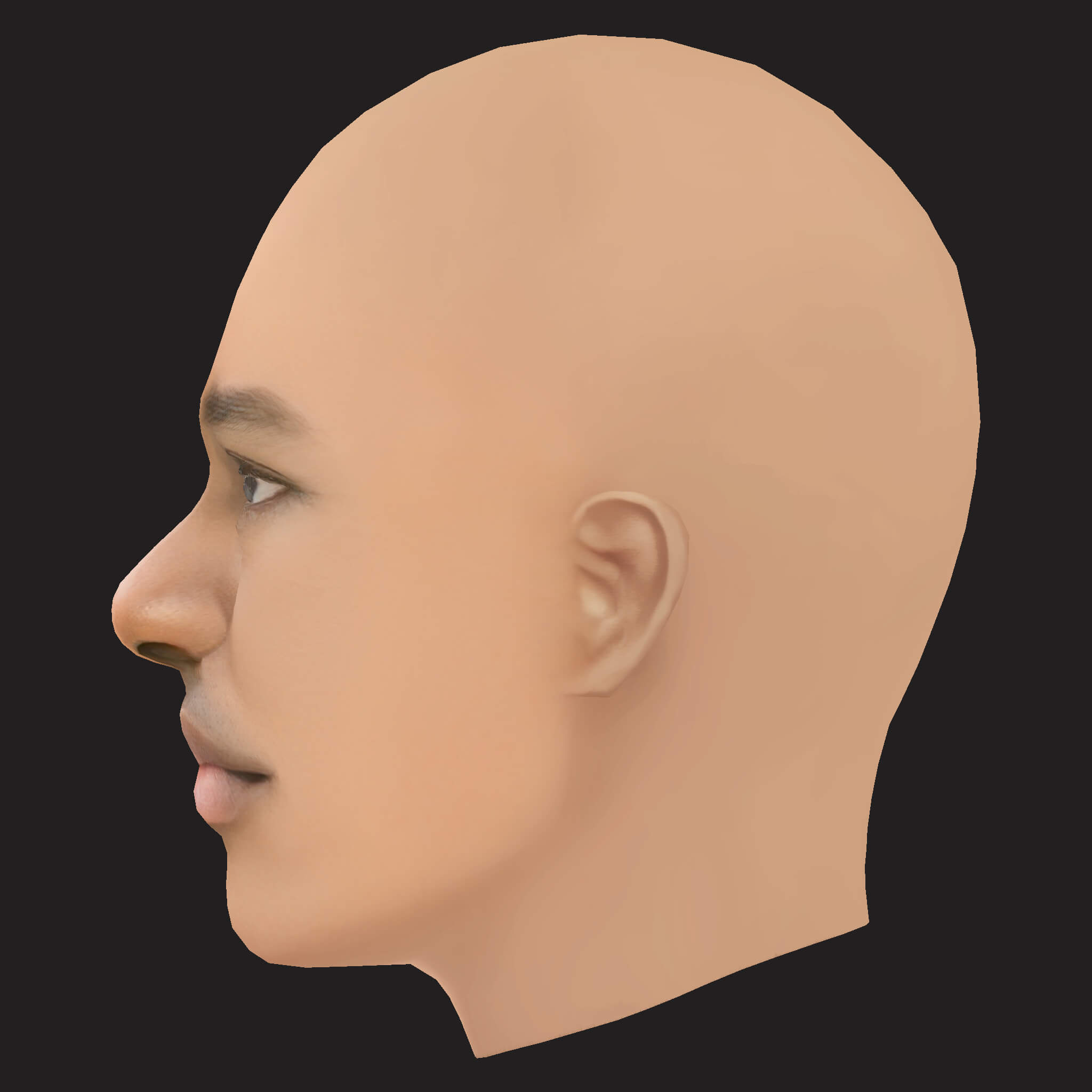 Low Poly Dave Rapper Head 3D Model
