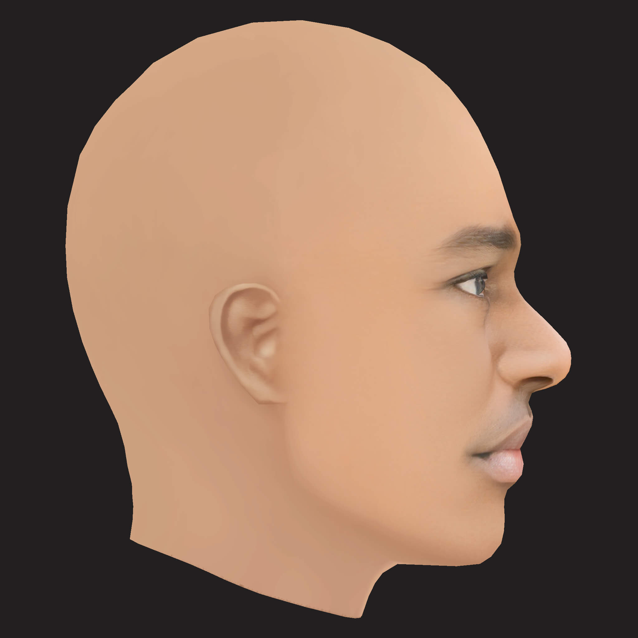 Low Poly Dave Rapper Head 3D Model