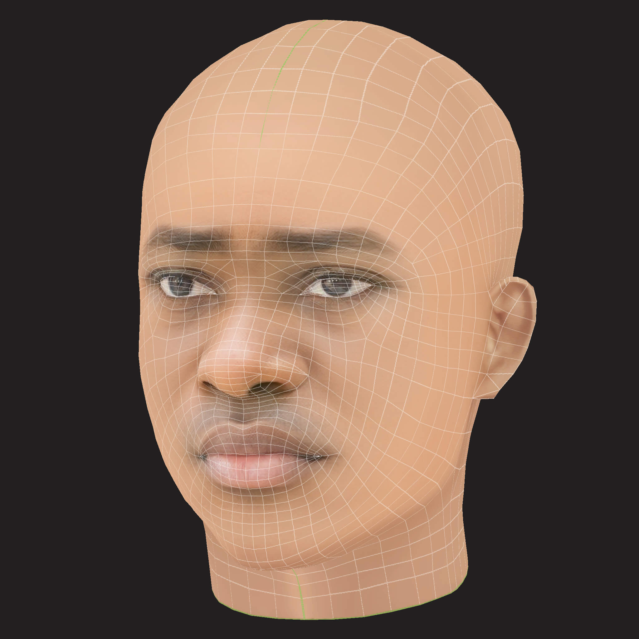 Low Poly Dave Rapper Head 3D Model