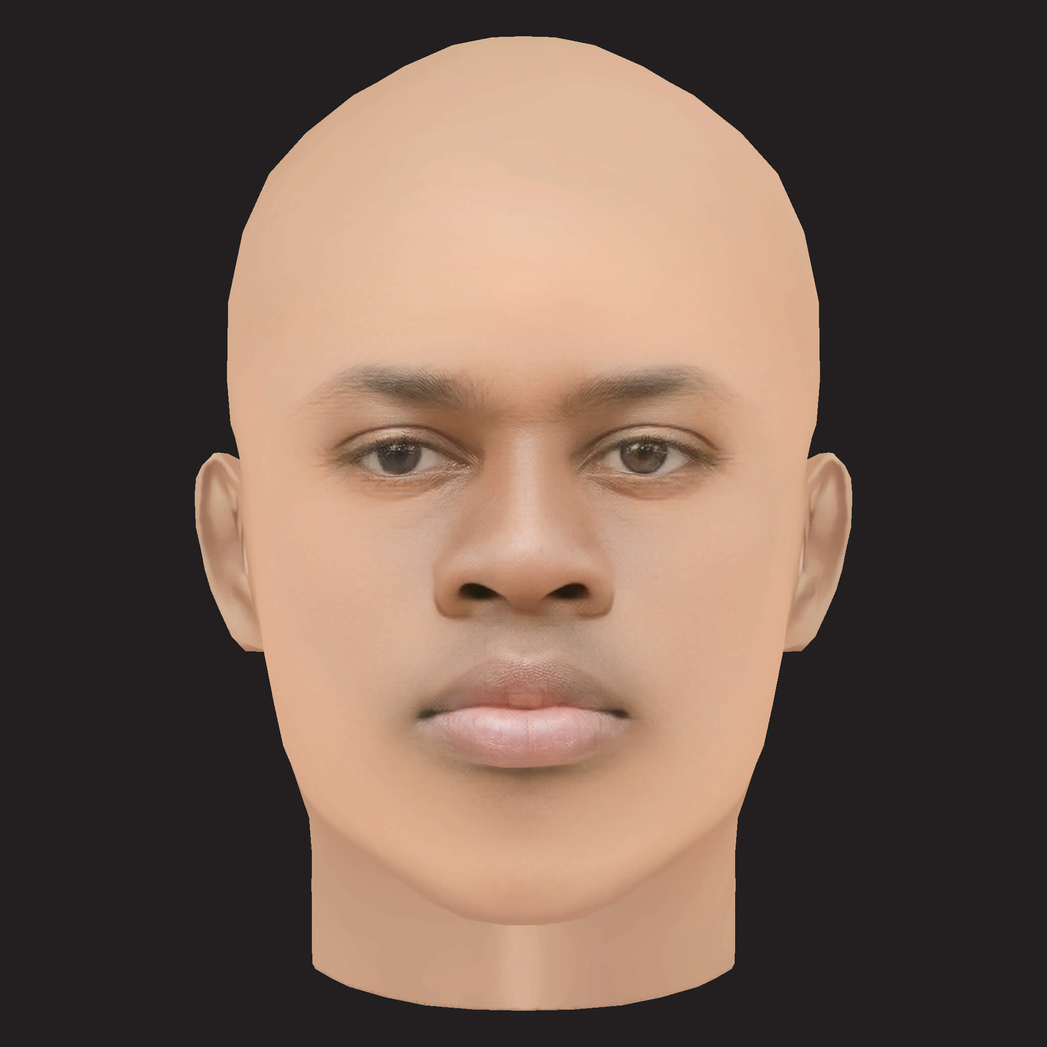 Low Poly Denzel Curry Rapper Head 3D Model