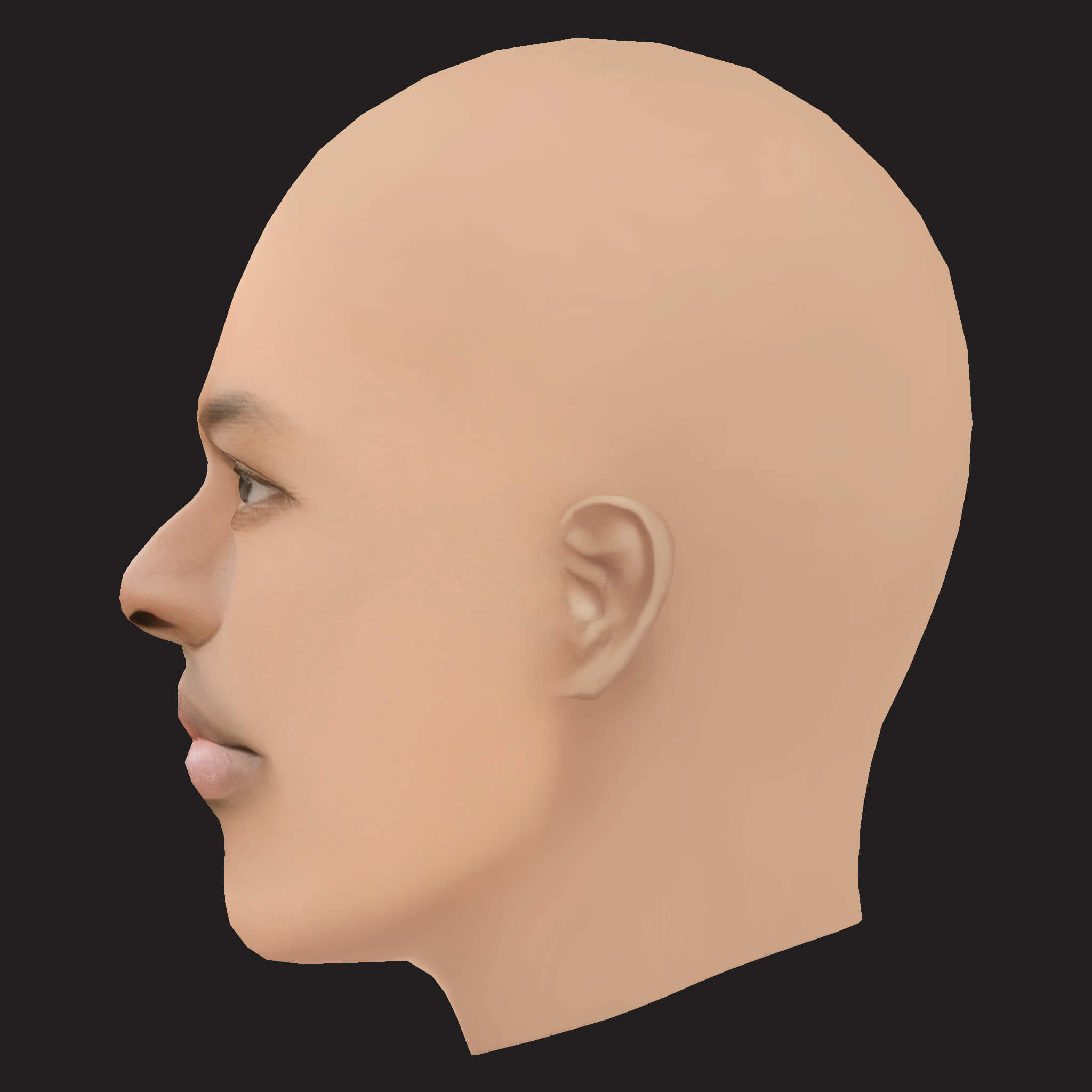 Low Poly Denzel Curry Rapper Head 3D Model
