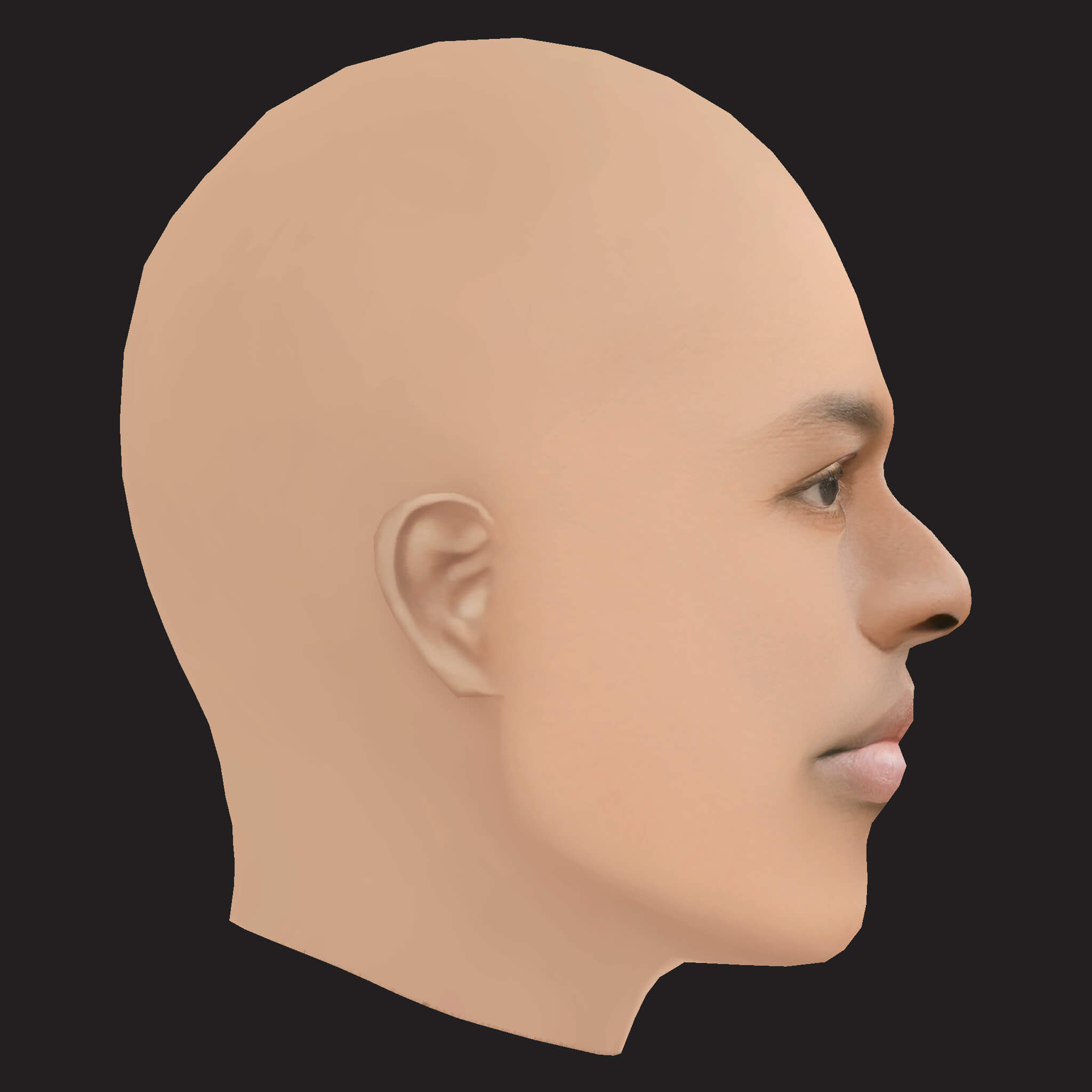 Low Poly Denzel Curry Rapper Head 3D Model