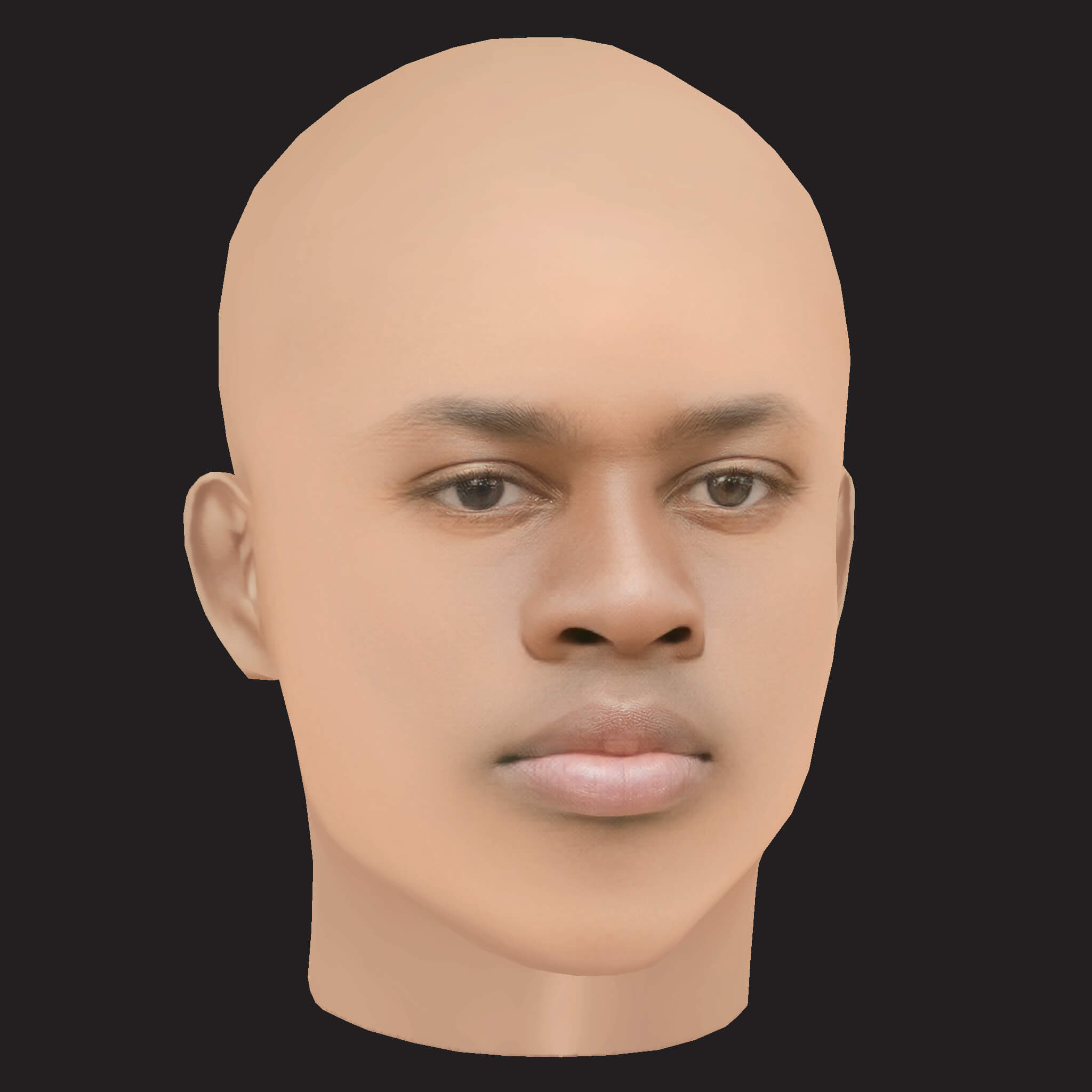 Low Poly Denzel Curry Rapper Head 3D Model