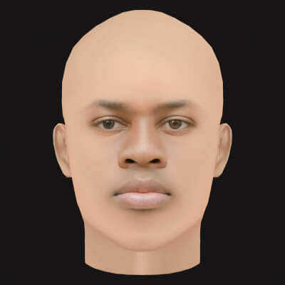 Low Poly Denzel Curry Rapper Head