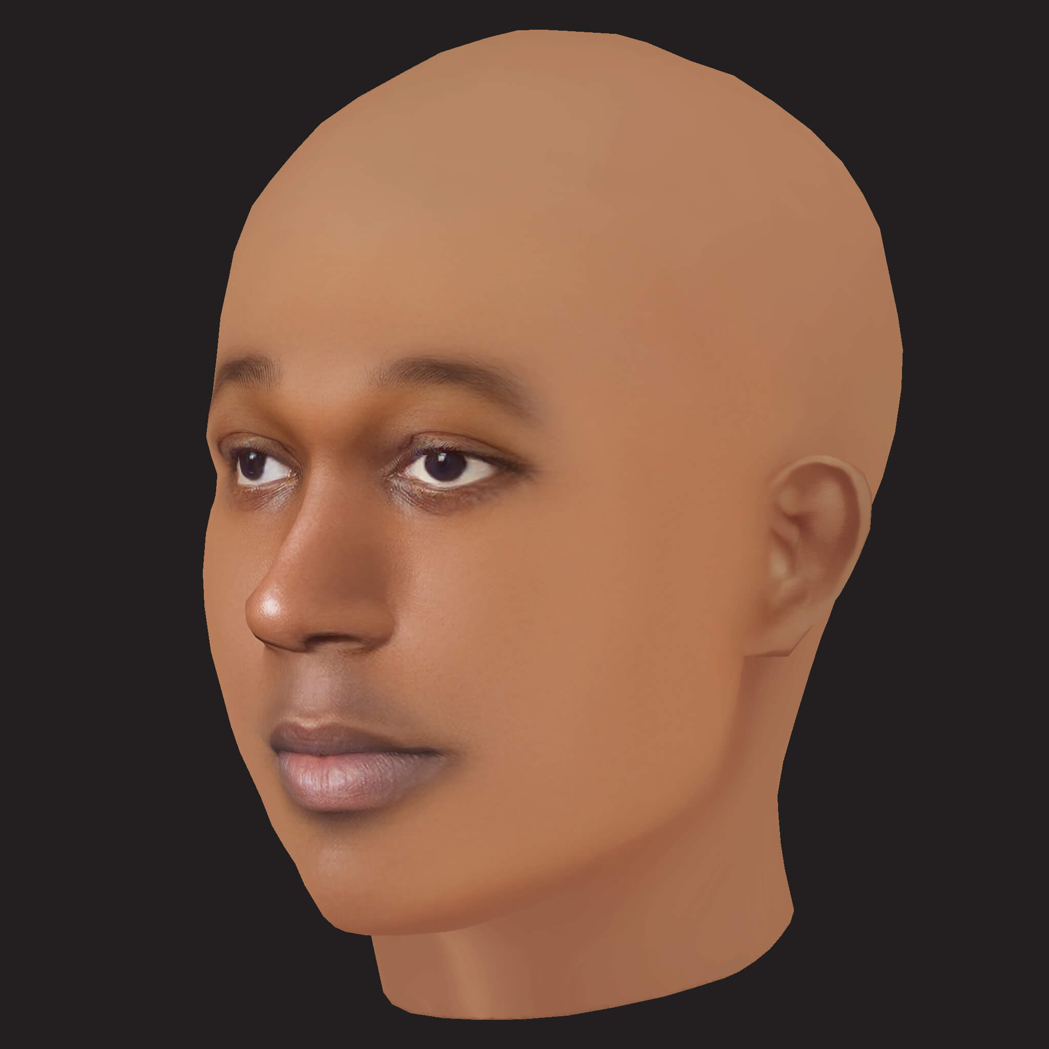 Low Poly Don Toliver Rapper Head 3D Model