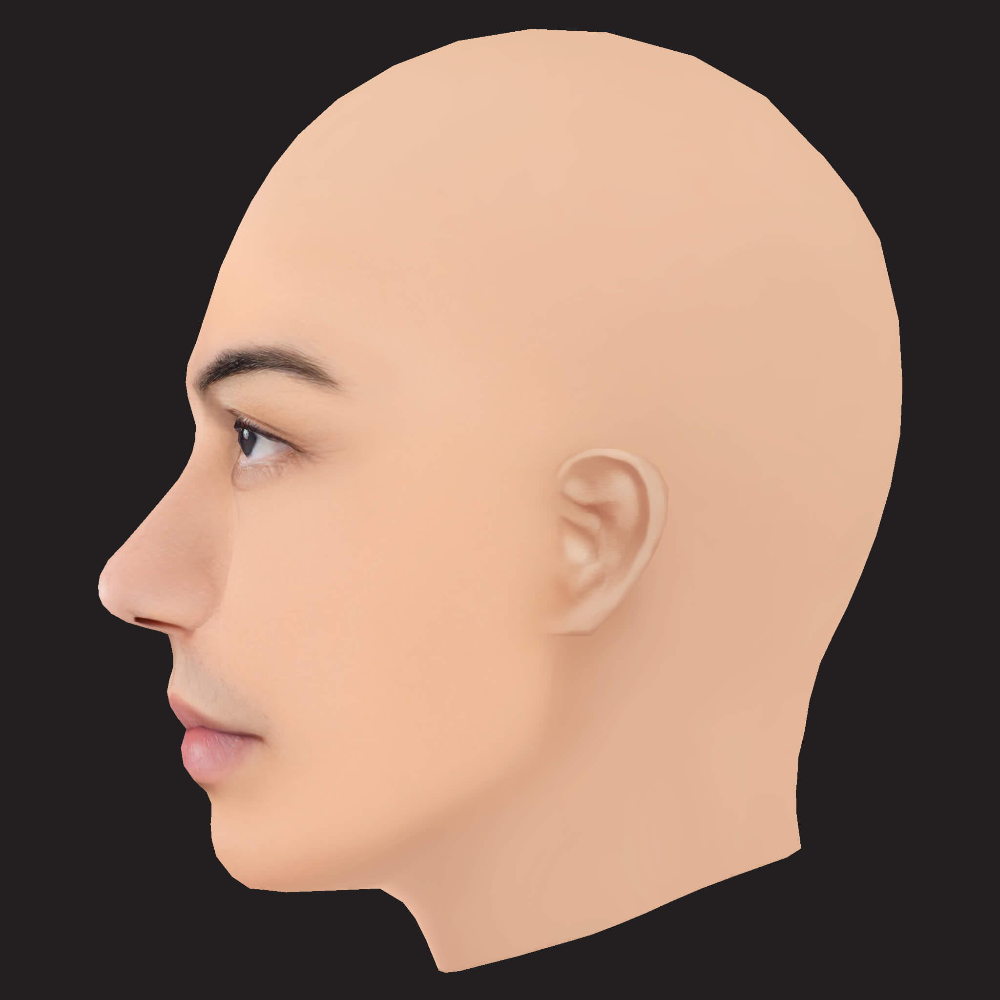 Low Poly Duki Rapper Head 3D Model