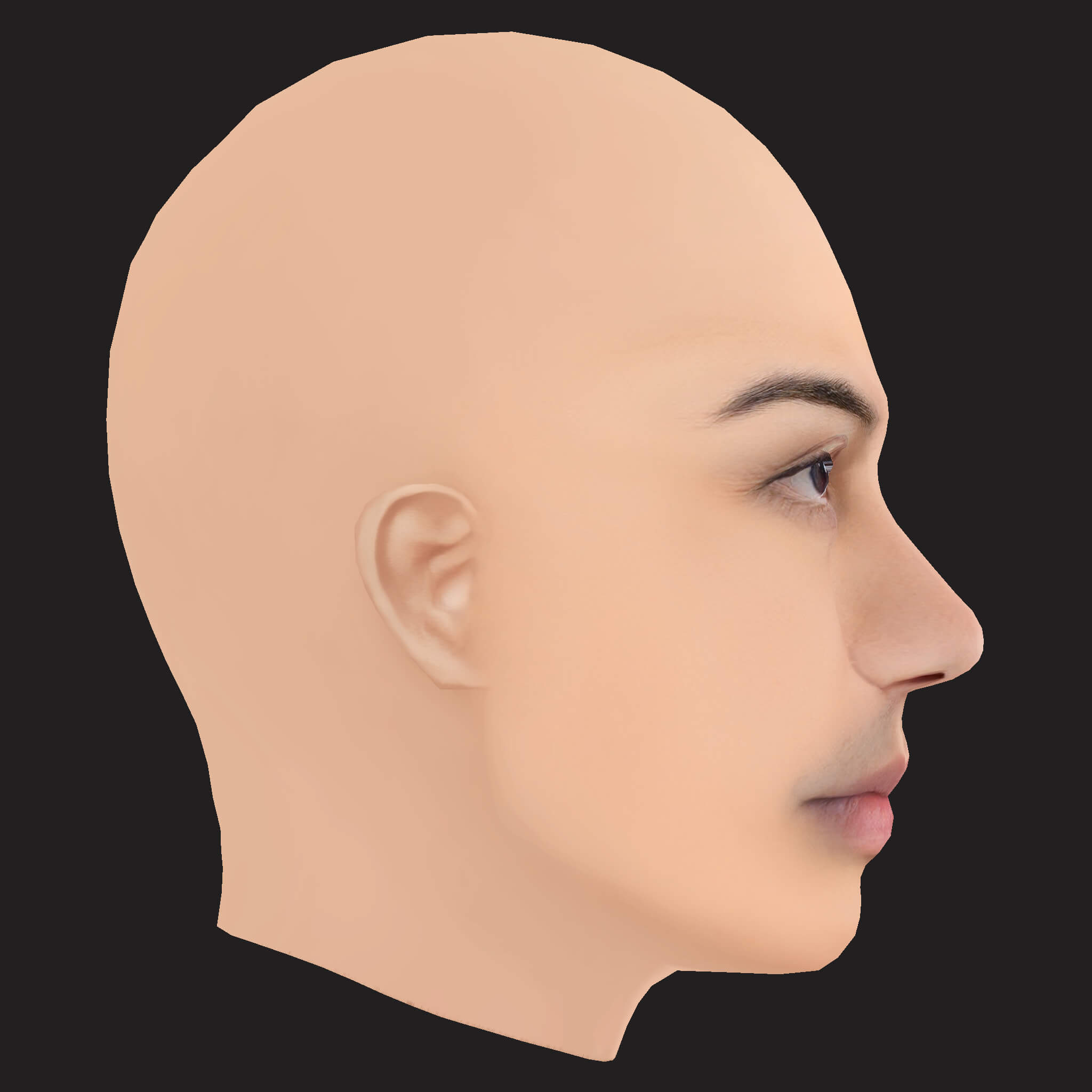 Low Poly Duki Rapper Head 3D Model