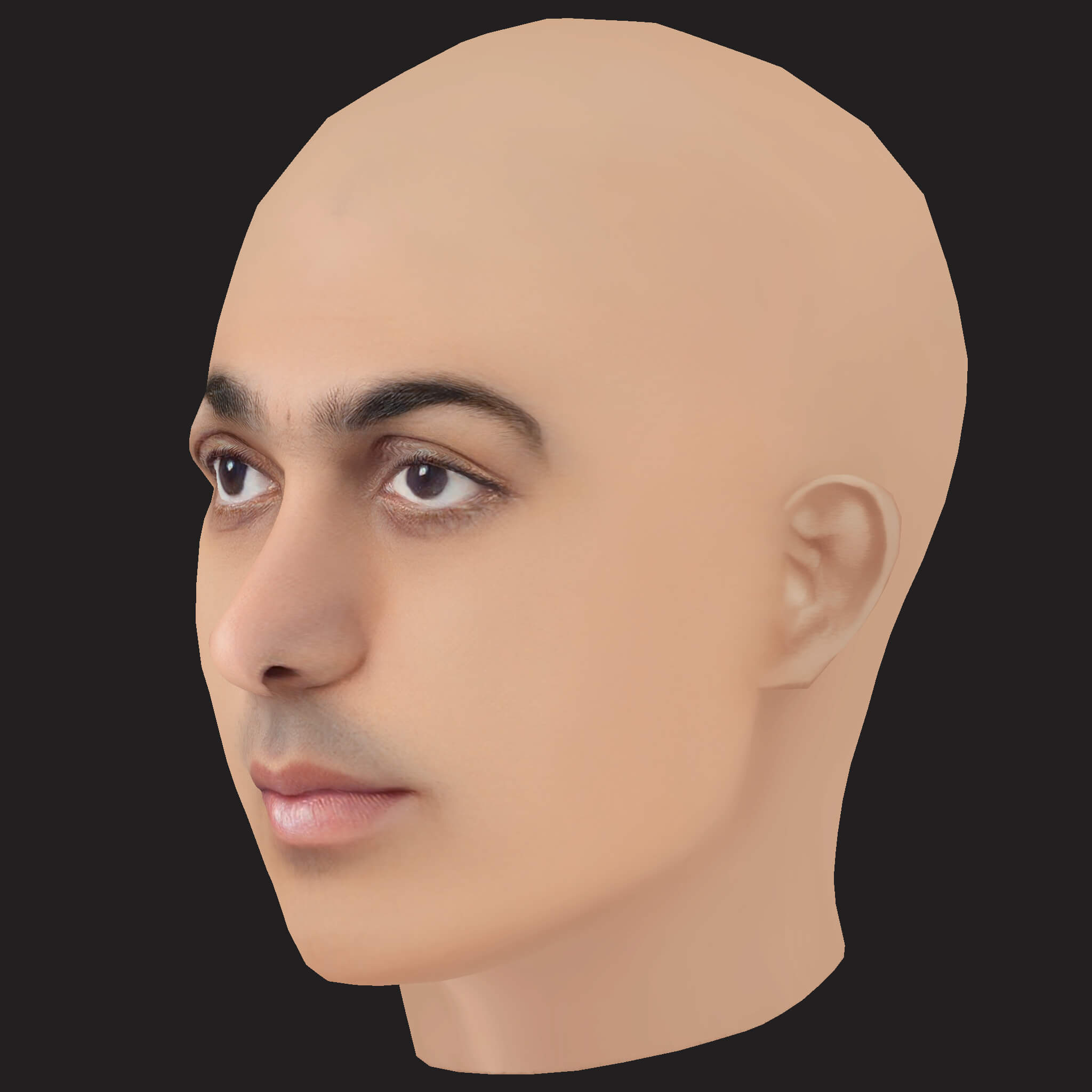 Low Poly Eladio Carrion Rapper Head 3D Model