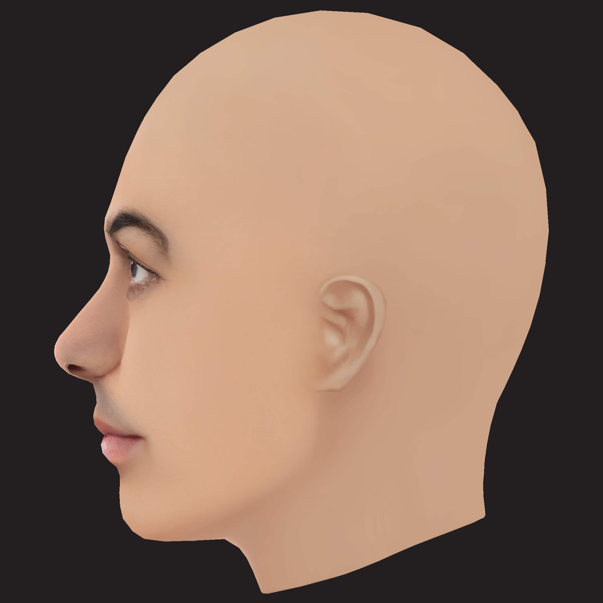 Low Poly Eladio Carrion Rapper Head 3D Model