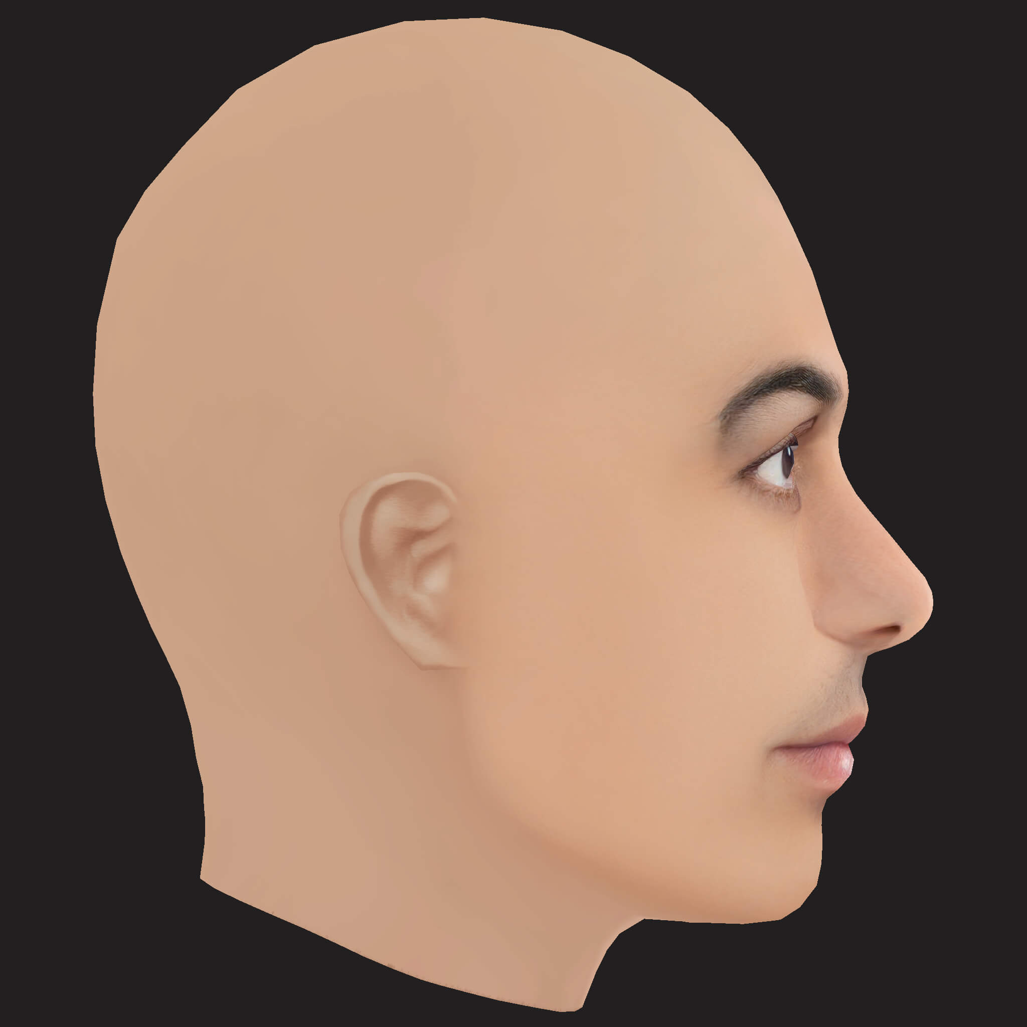 Low Poly Eladio Carrion Rapper Head 3D Model