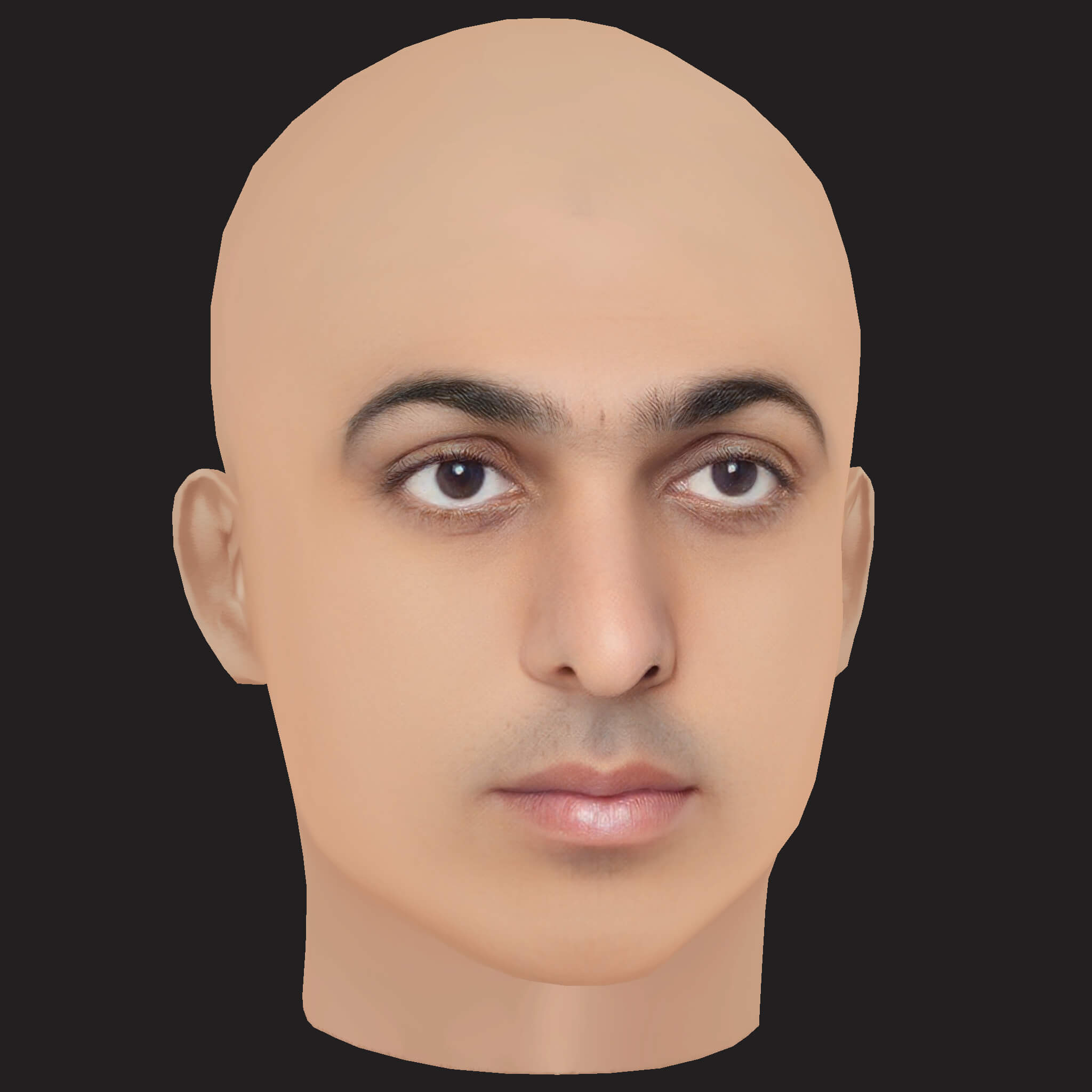 Low Poly Eladio Carrion Rapper Head 3D Model