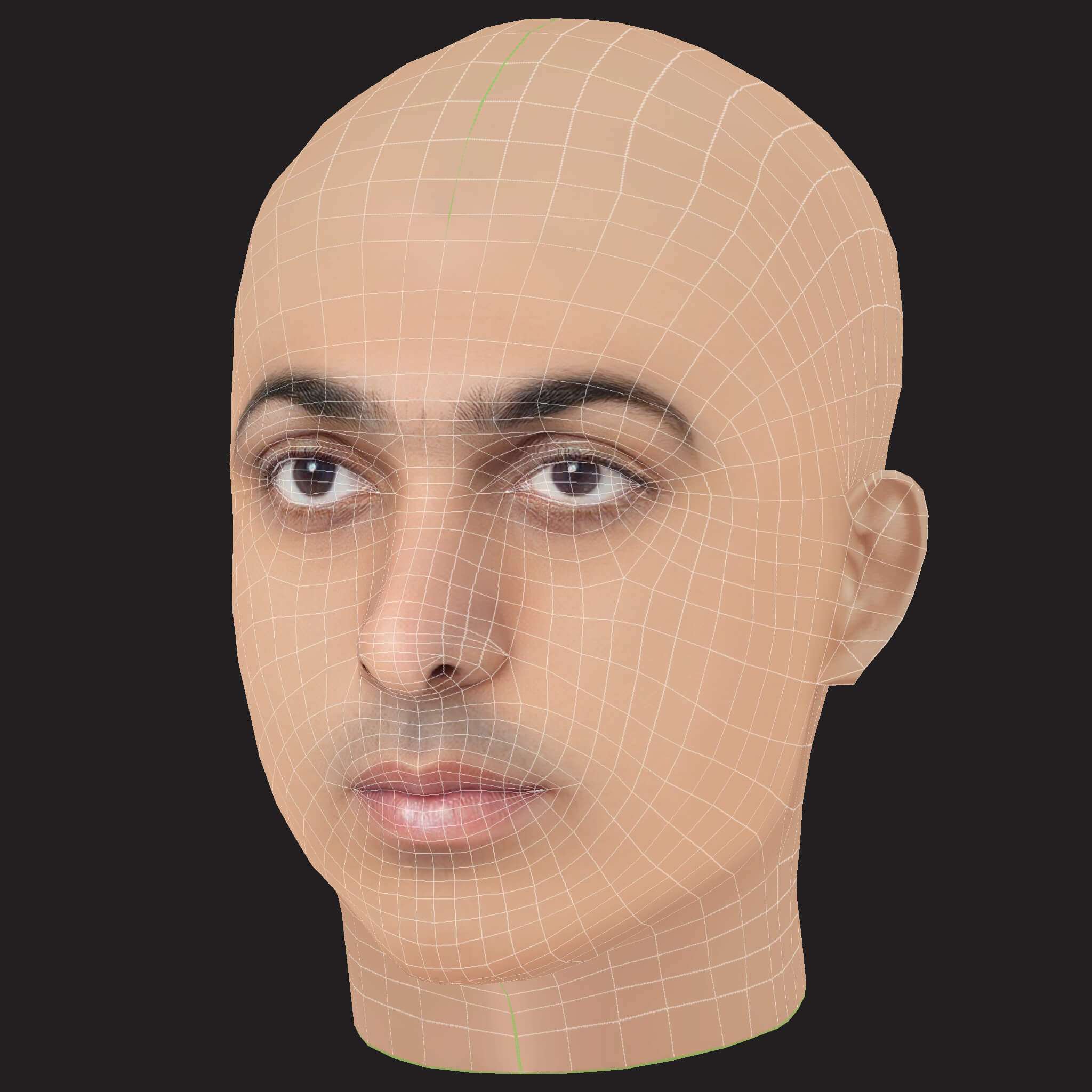 Low Poly Eladio Carrion Rapper Head 3D Model