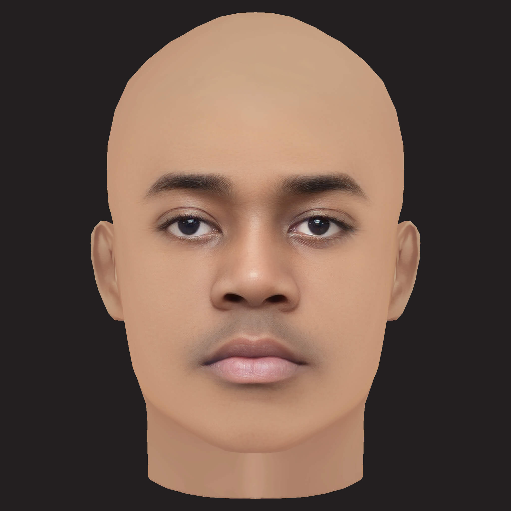 Low Poly Fivio Foreign Rapper Head 3D Model