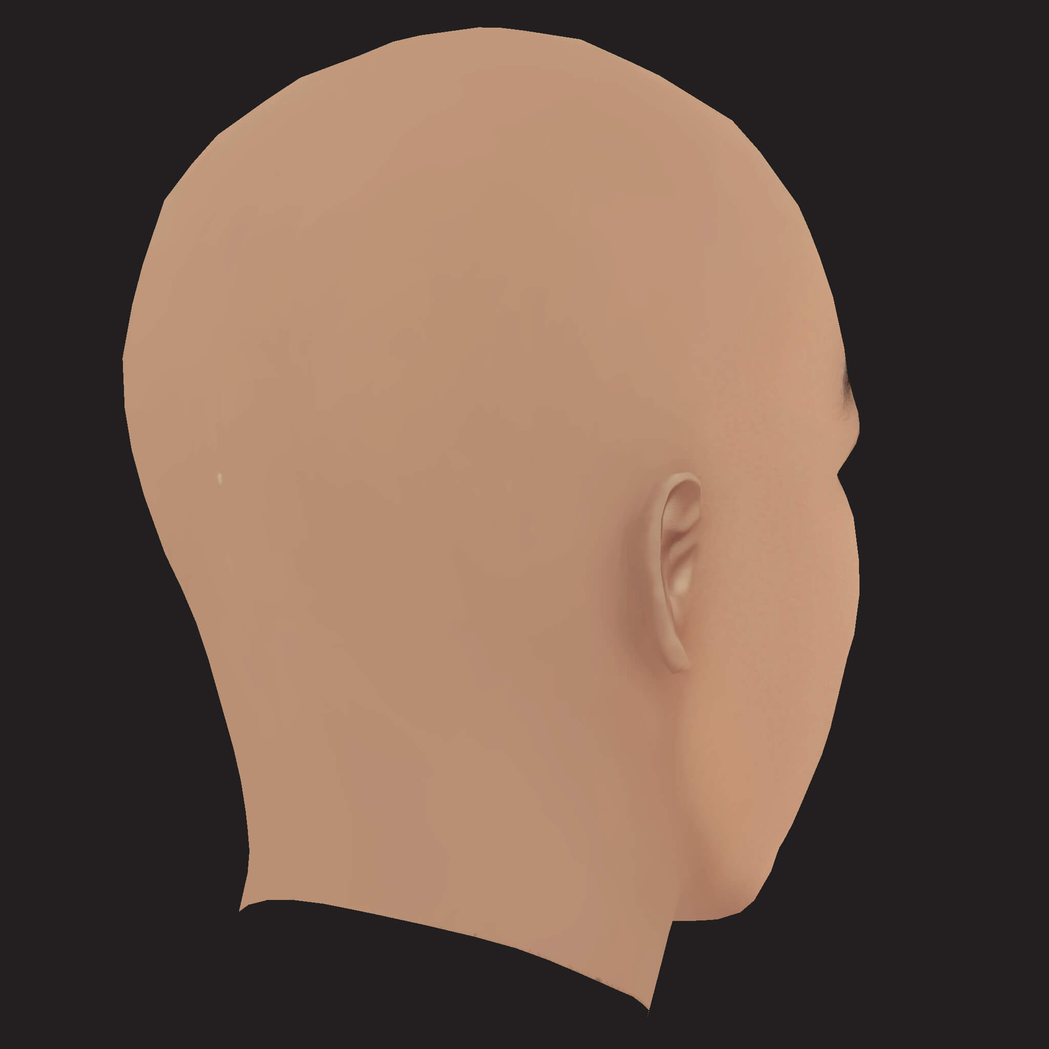Low Poly Fivio Foreign Rapper Head 3D Model
