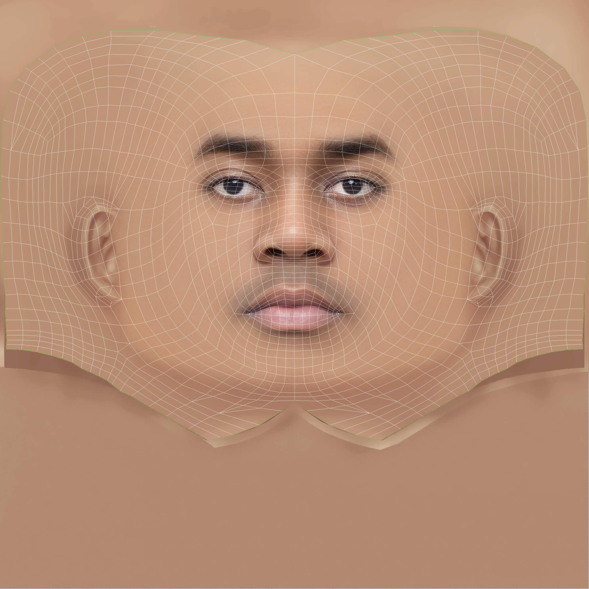 Low Poly Fivio Foreign Rapper Head 3D Model