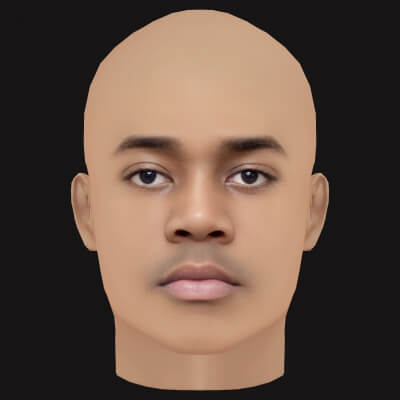 Low Poly Fivio Foreign Rapper Head