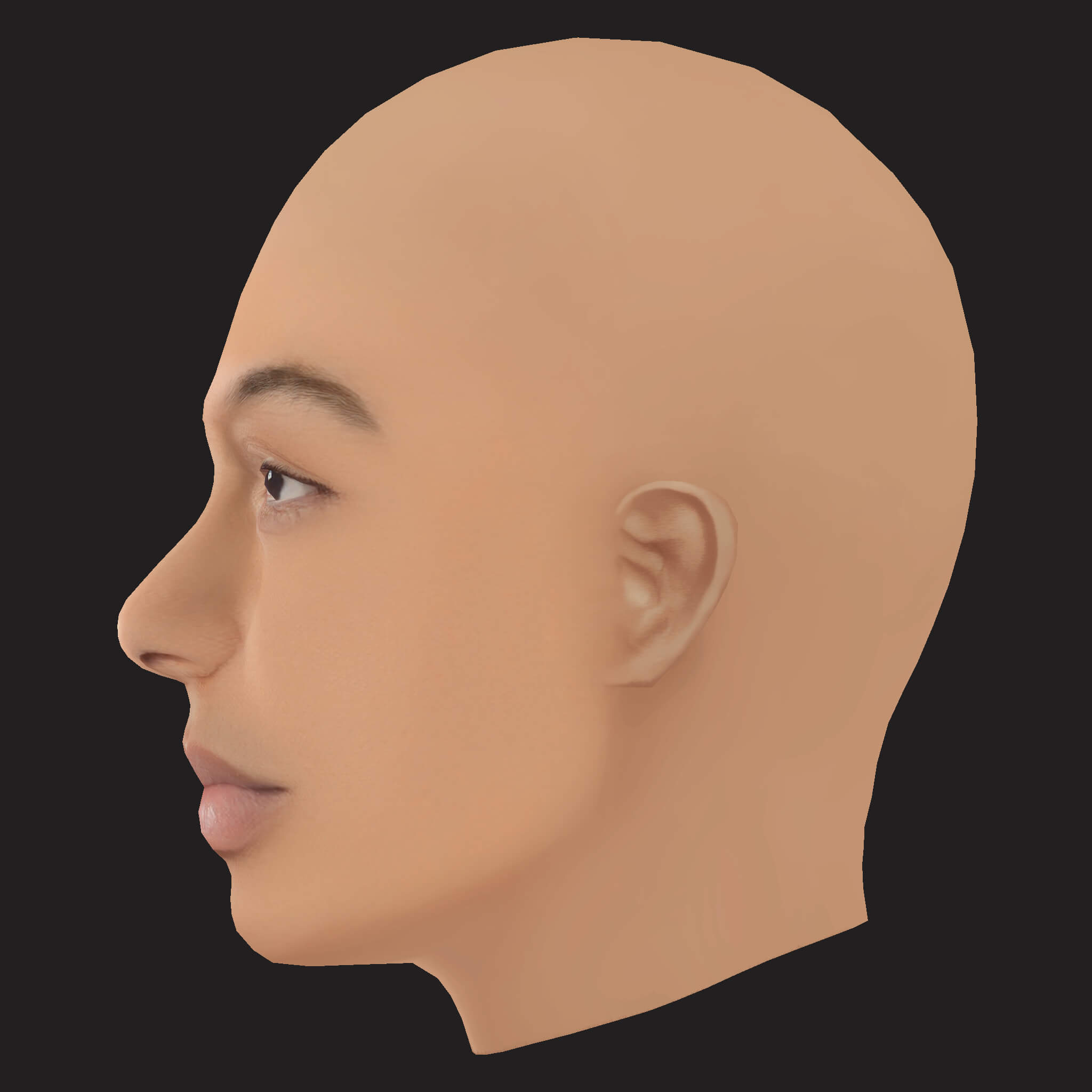 Low Poly Fredo Rapper Head 3D Model