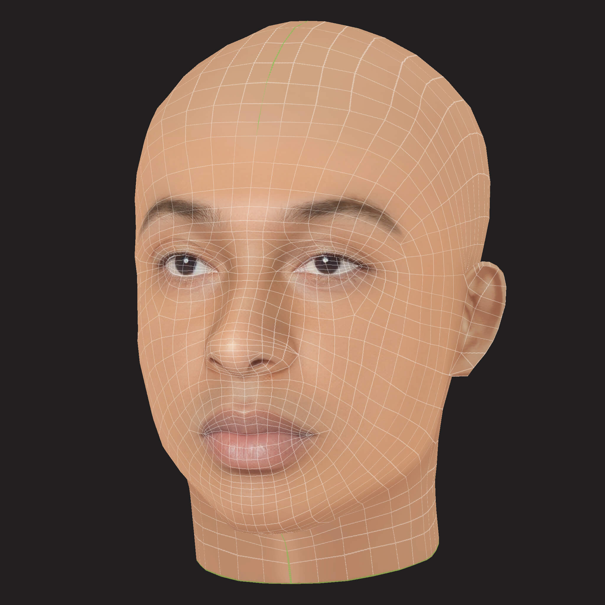 Low Poly Fredo Rapper Head 3D Model