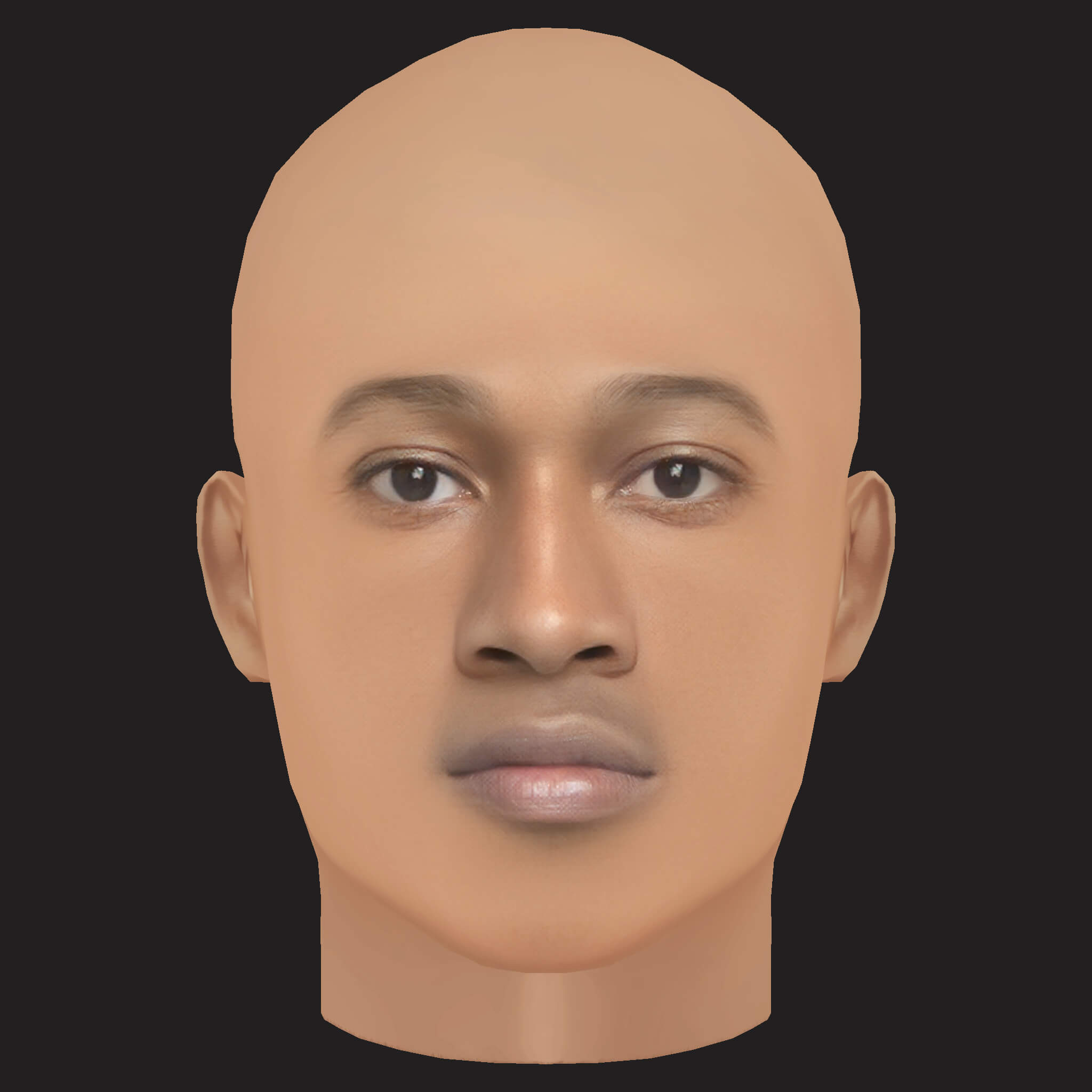 Low Poly Future Rapper Head 3D Model