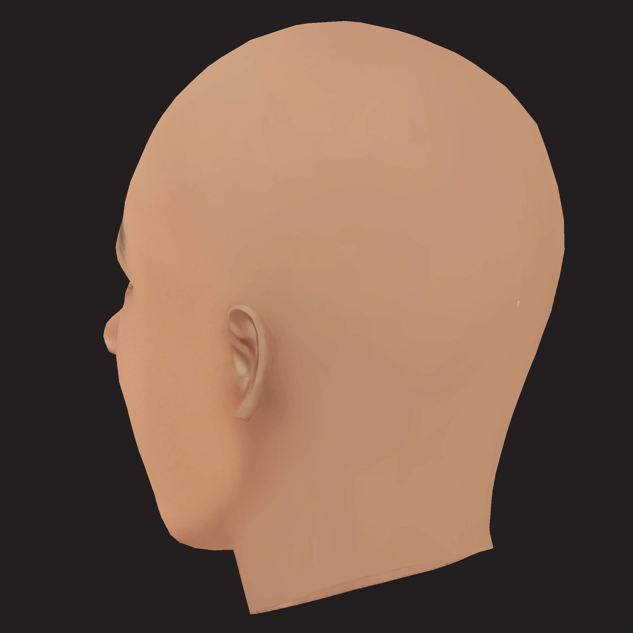 Low Poly Future Rapper Head 3D Model