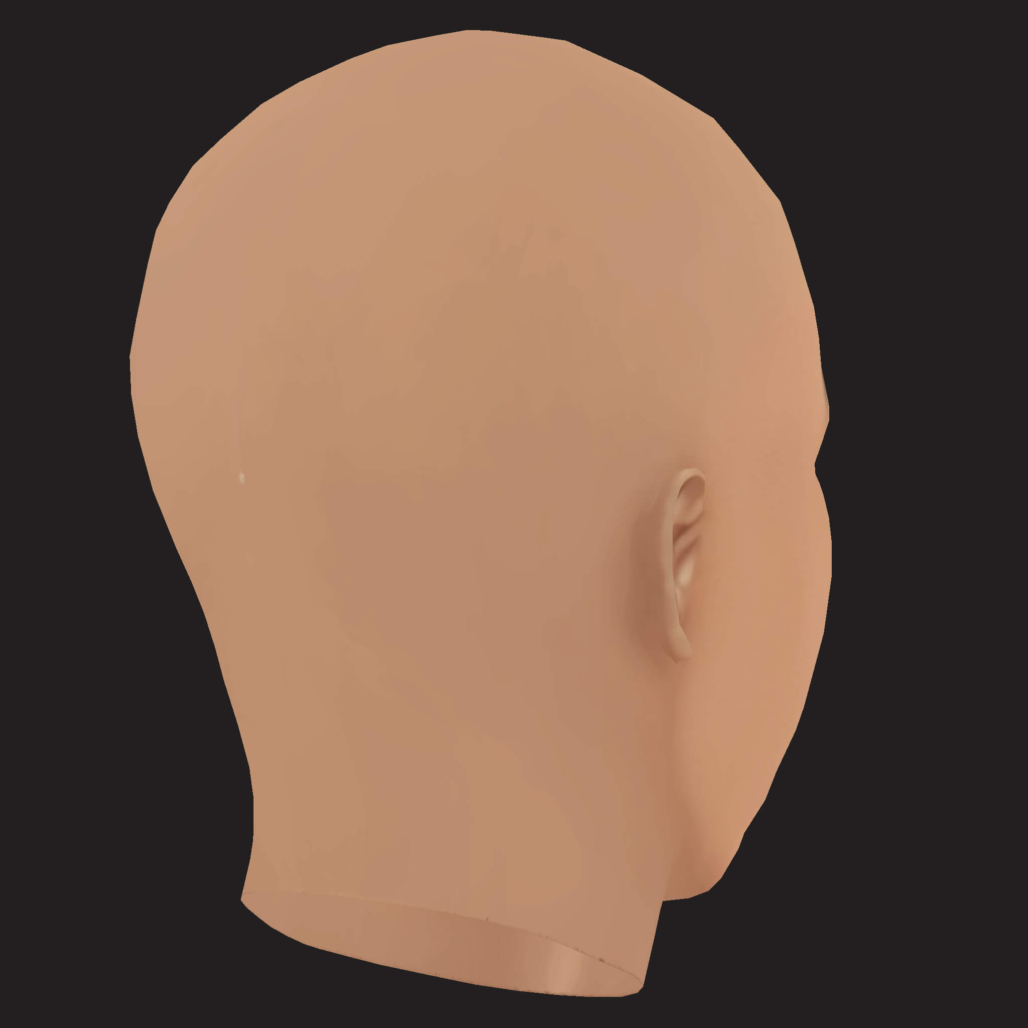 Low Poly Future Rapper Head 3D Model