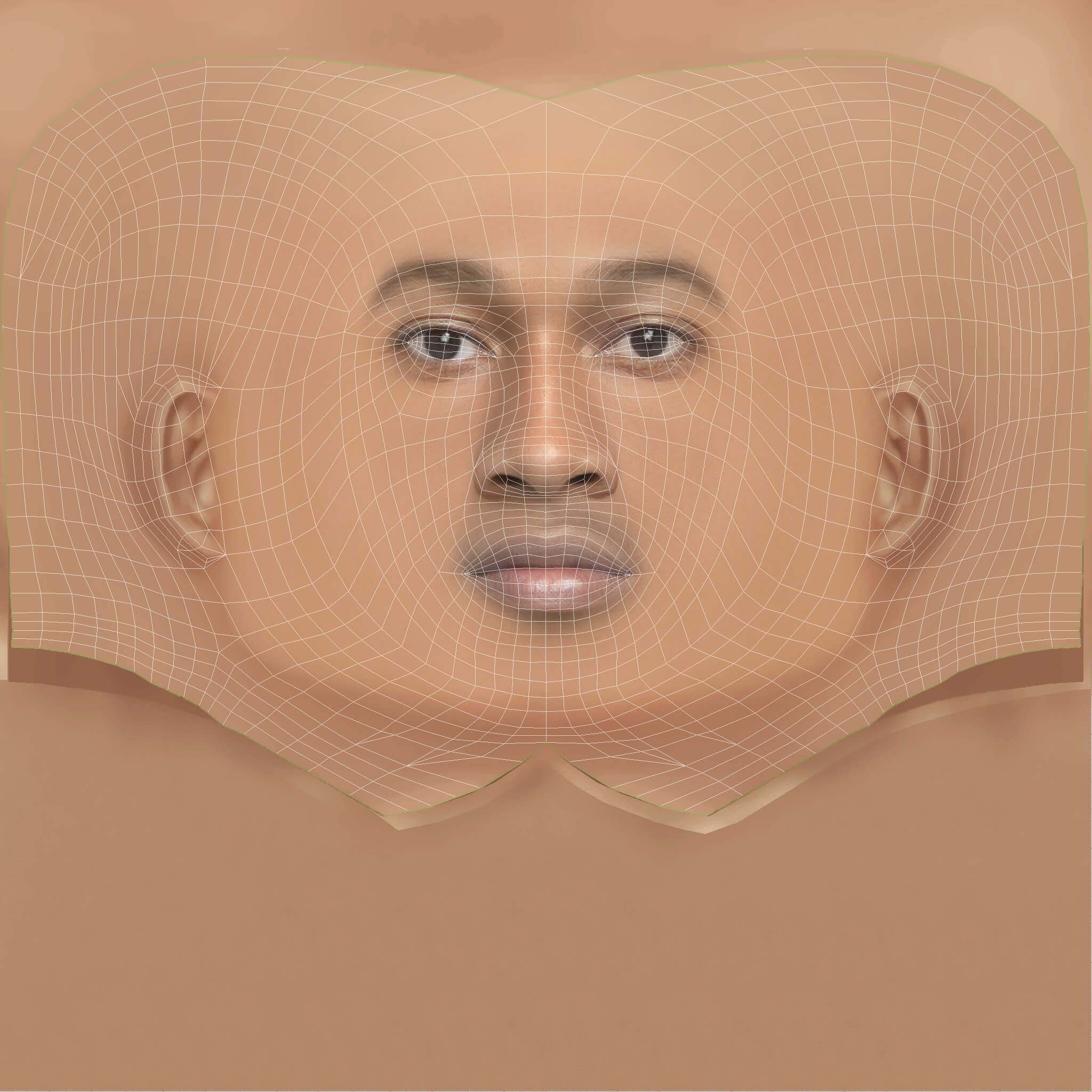 Low Poly Future Rapper Head 3D Model