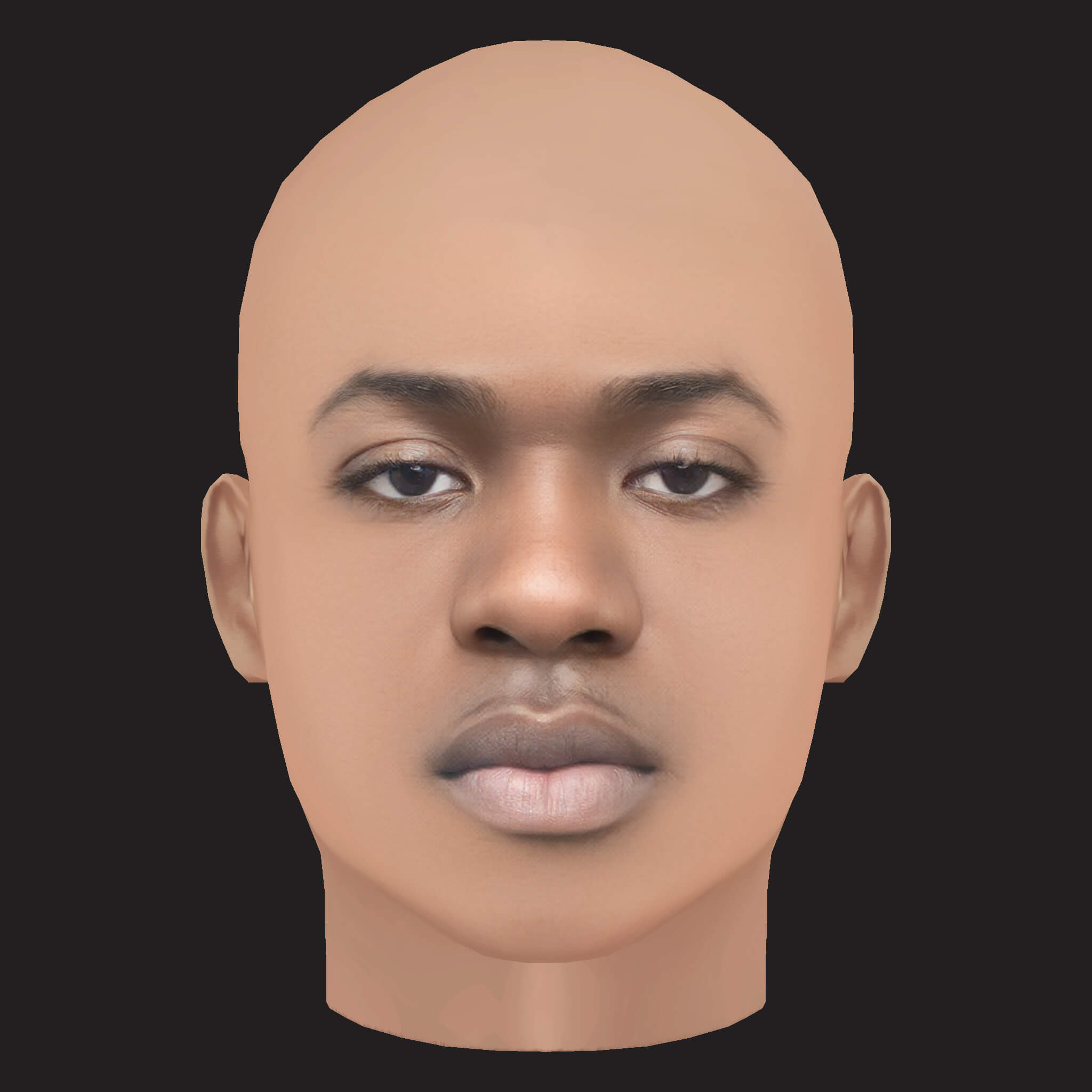 Low Poly Gazo Rapper Head 3D Model