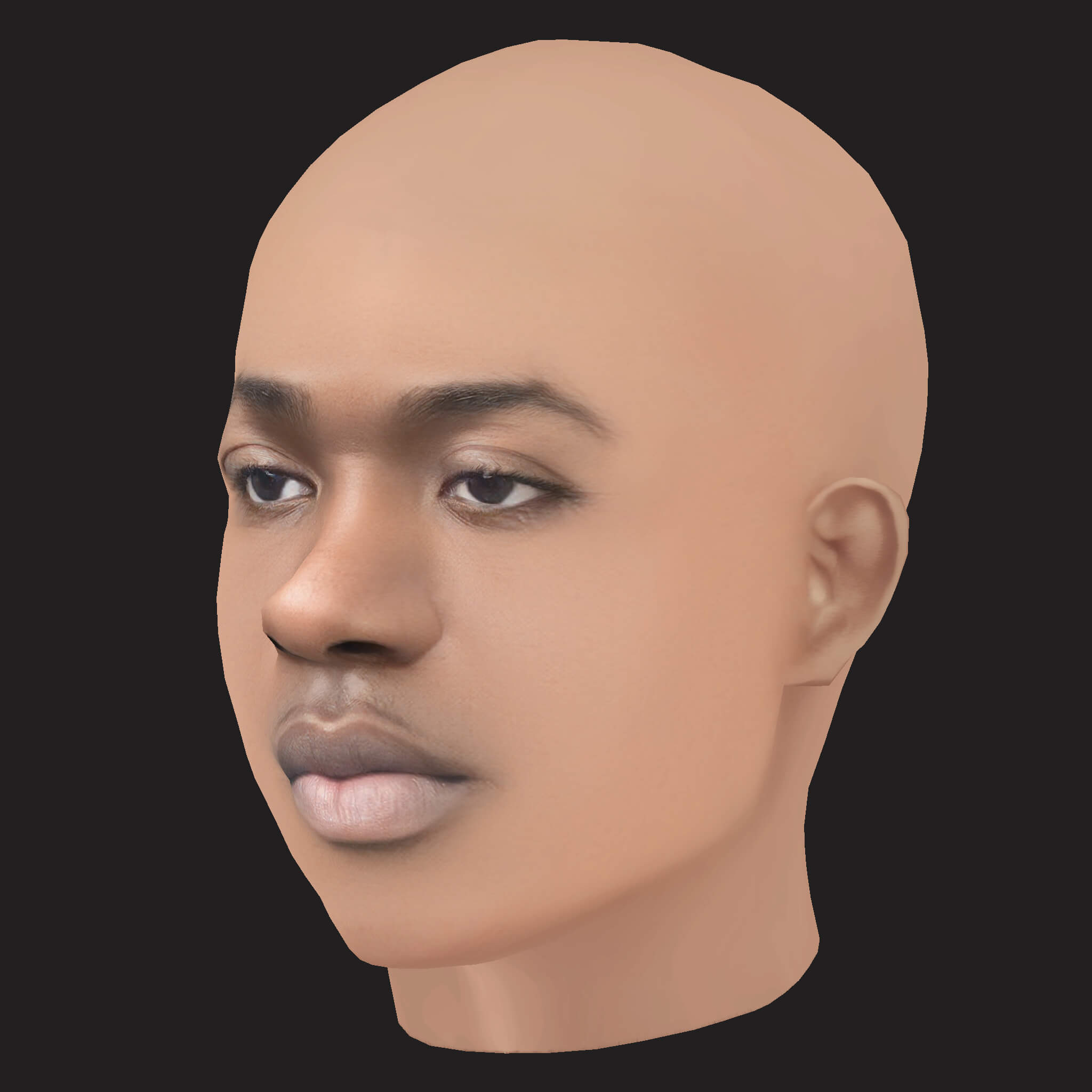 Low Poly Gazo Rapper Head 3D Model