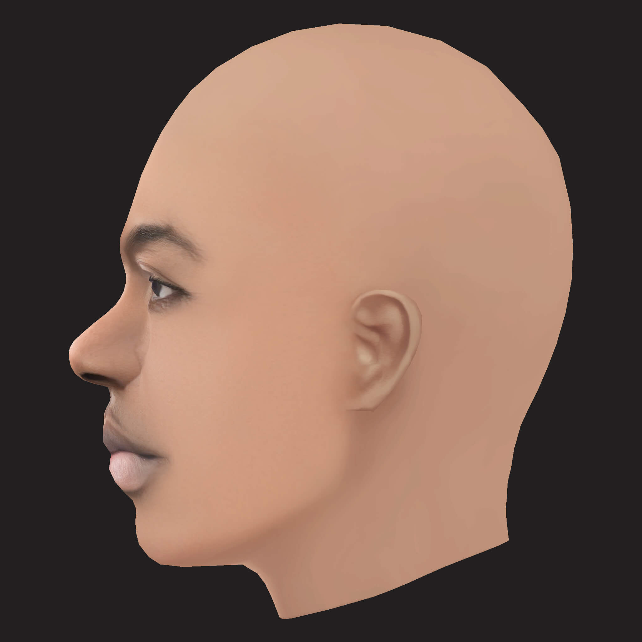 Low Poly Gazo Rapper Head 3D Model