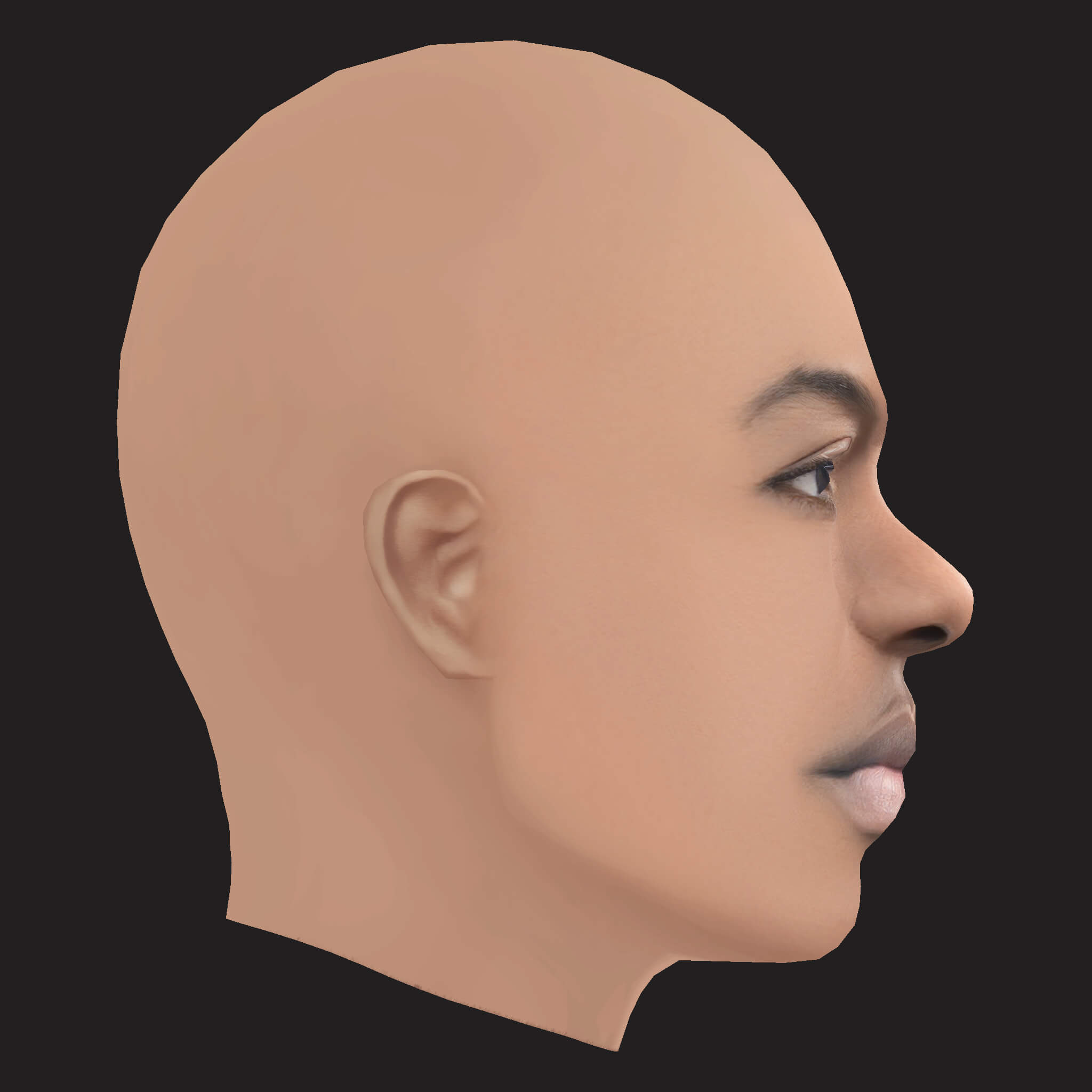 Low Poly Gazo Rapper Head 3D Model