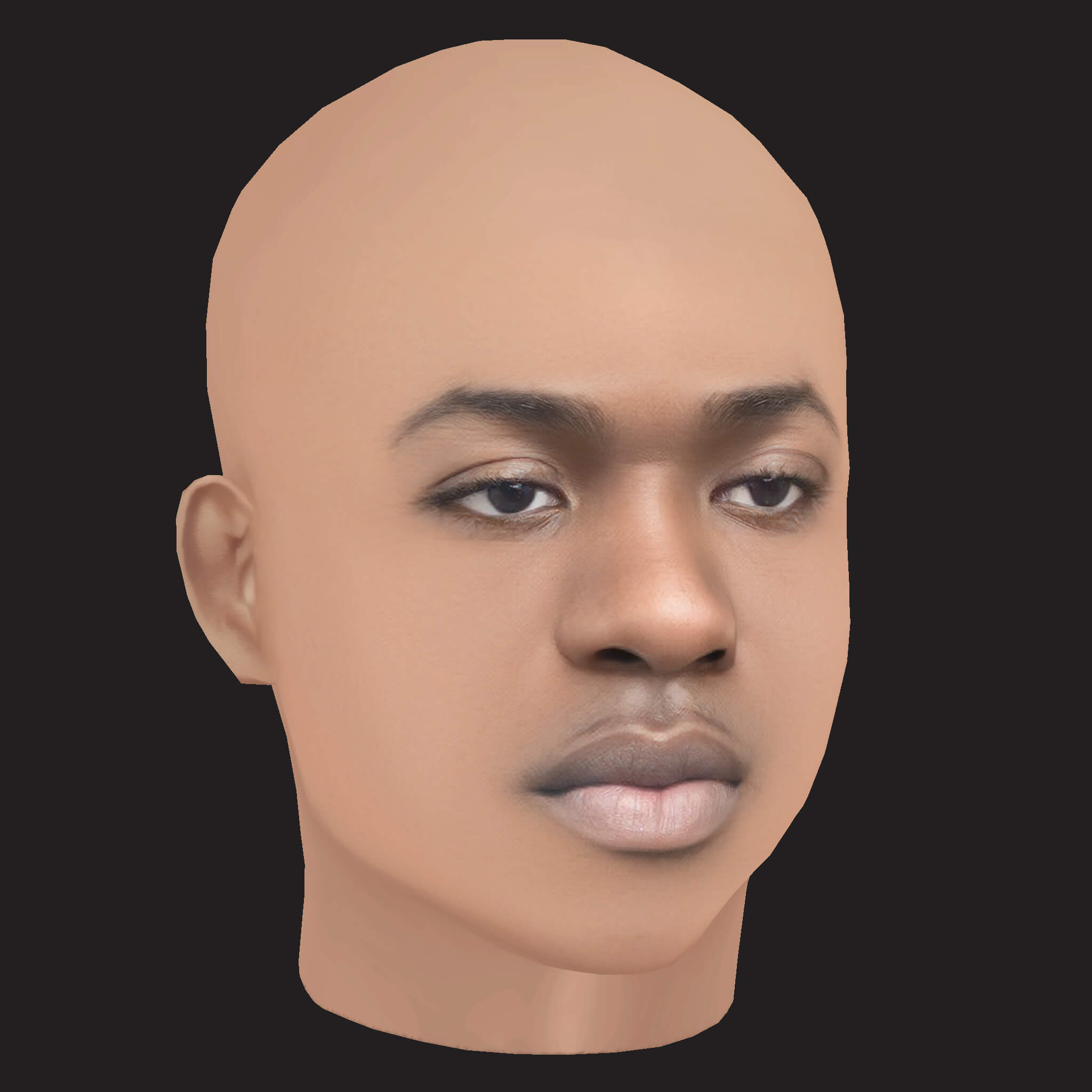 Low Poly Gazo Rapper Head 3D Model