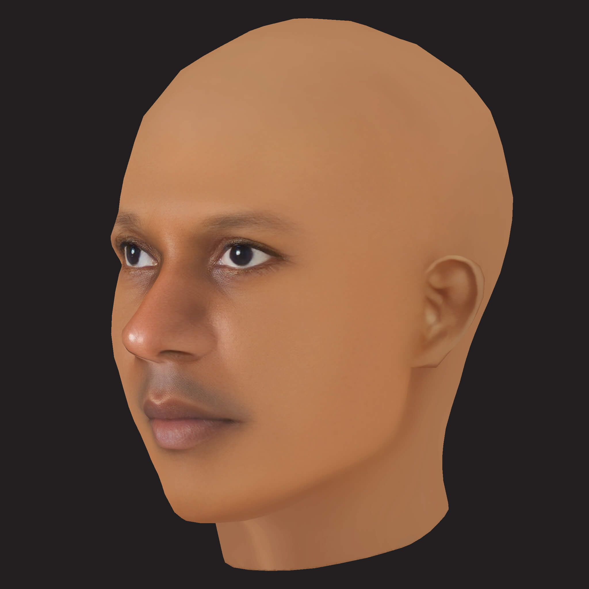 Low Poly Giggs Rapper Head 3D Model