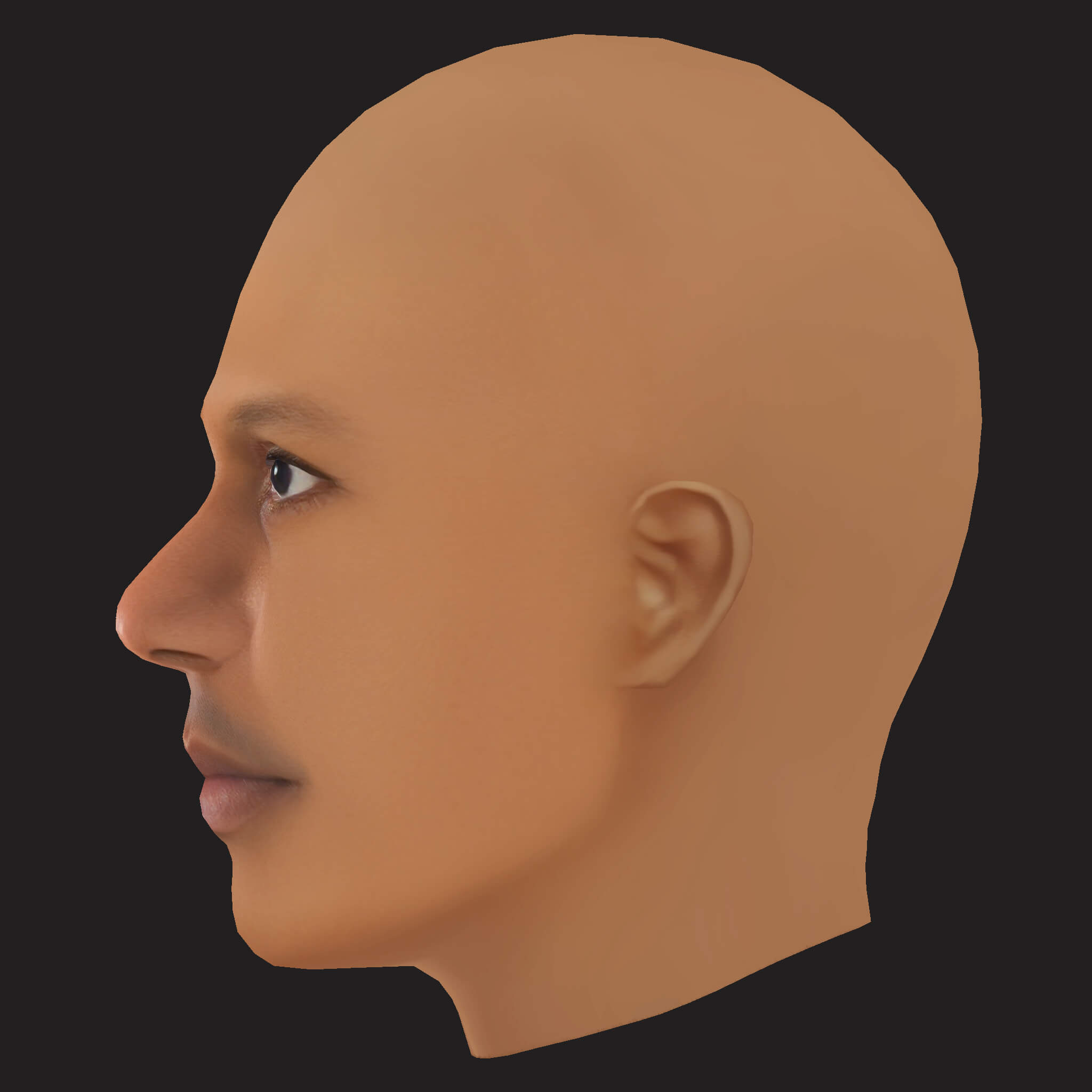 Low Poly Giggs Rapper Head 3D Model