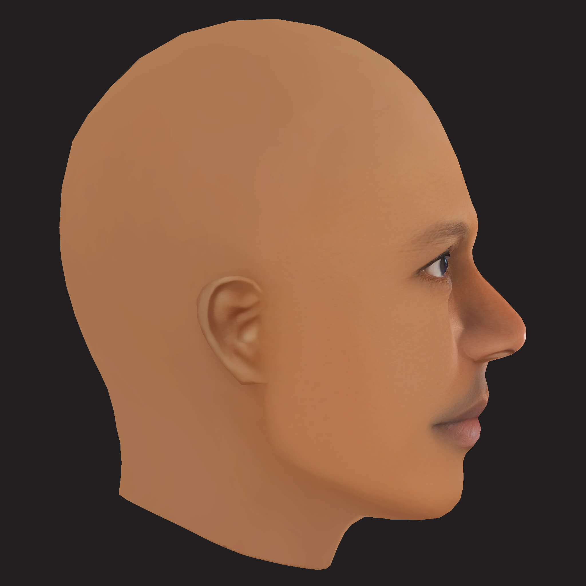 Low Poly Giggs Rapper Head 3D Model