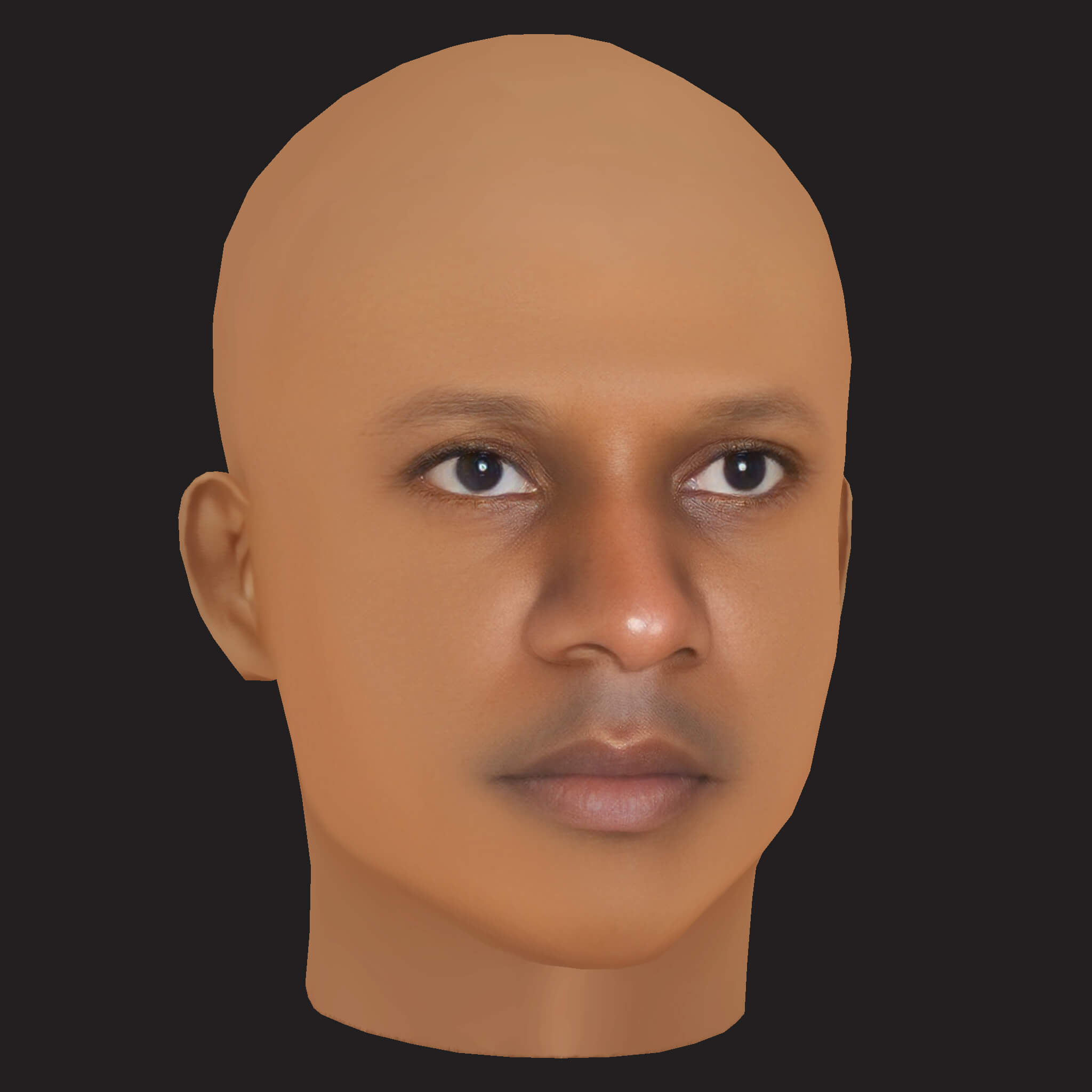 Low Poly Giggs Rapper Head 3D Model