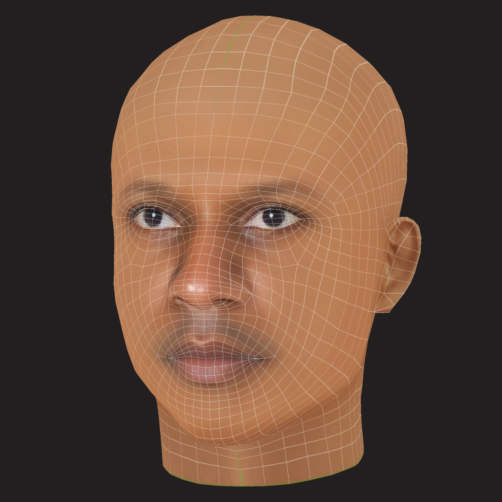 Low Poly Giggs Rapper Head 3D Model