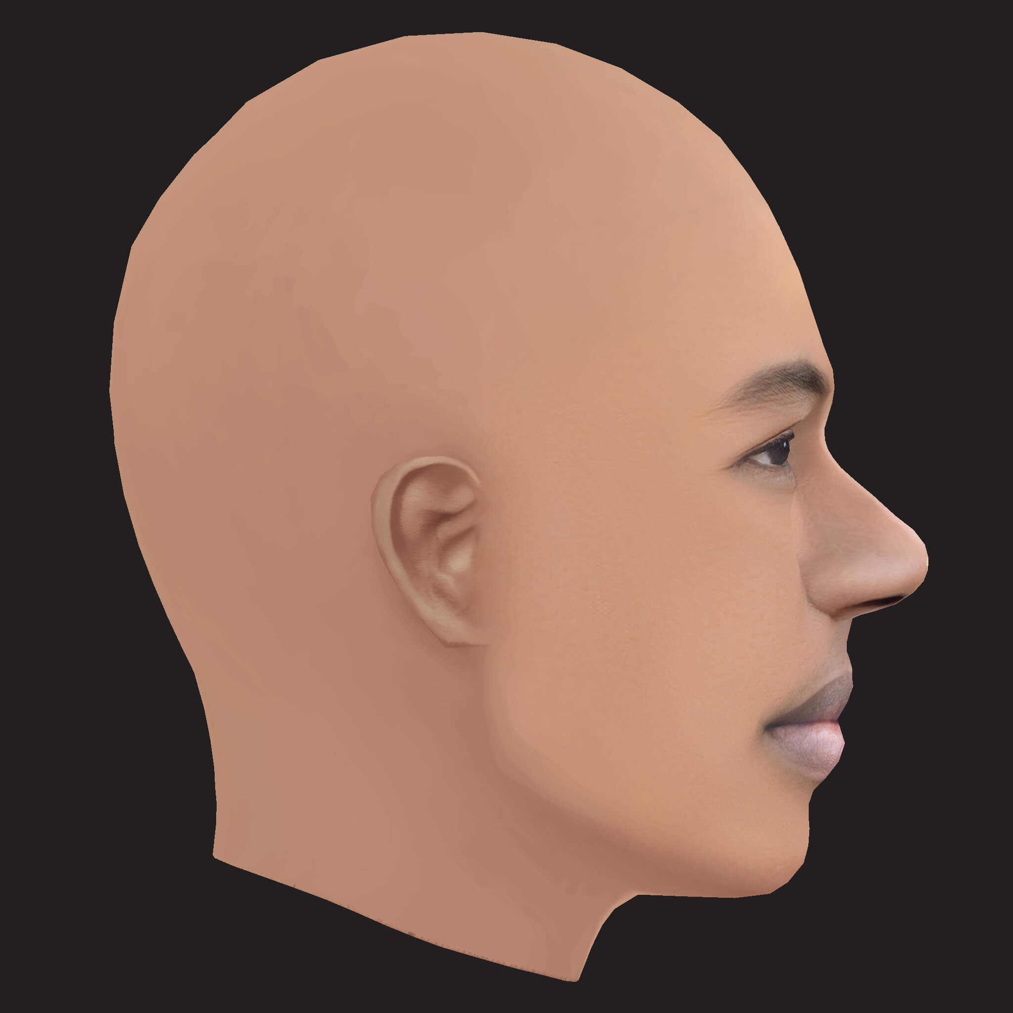 Low Poly Gucci Mane Rapper Head 3D Model