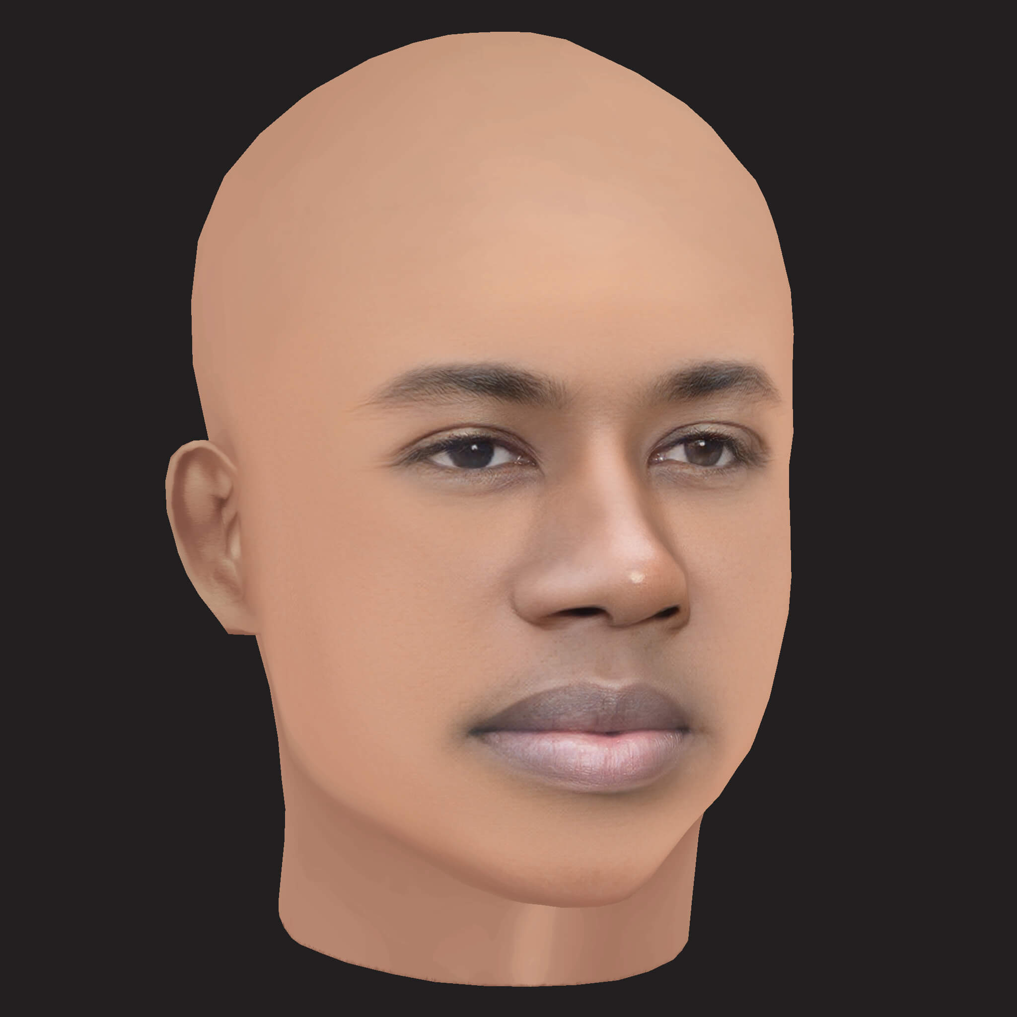 Low Poly Gucci Mane Rapper Head 3D Model