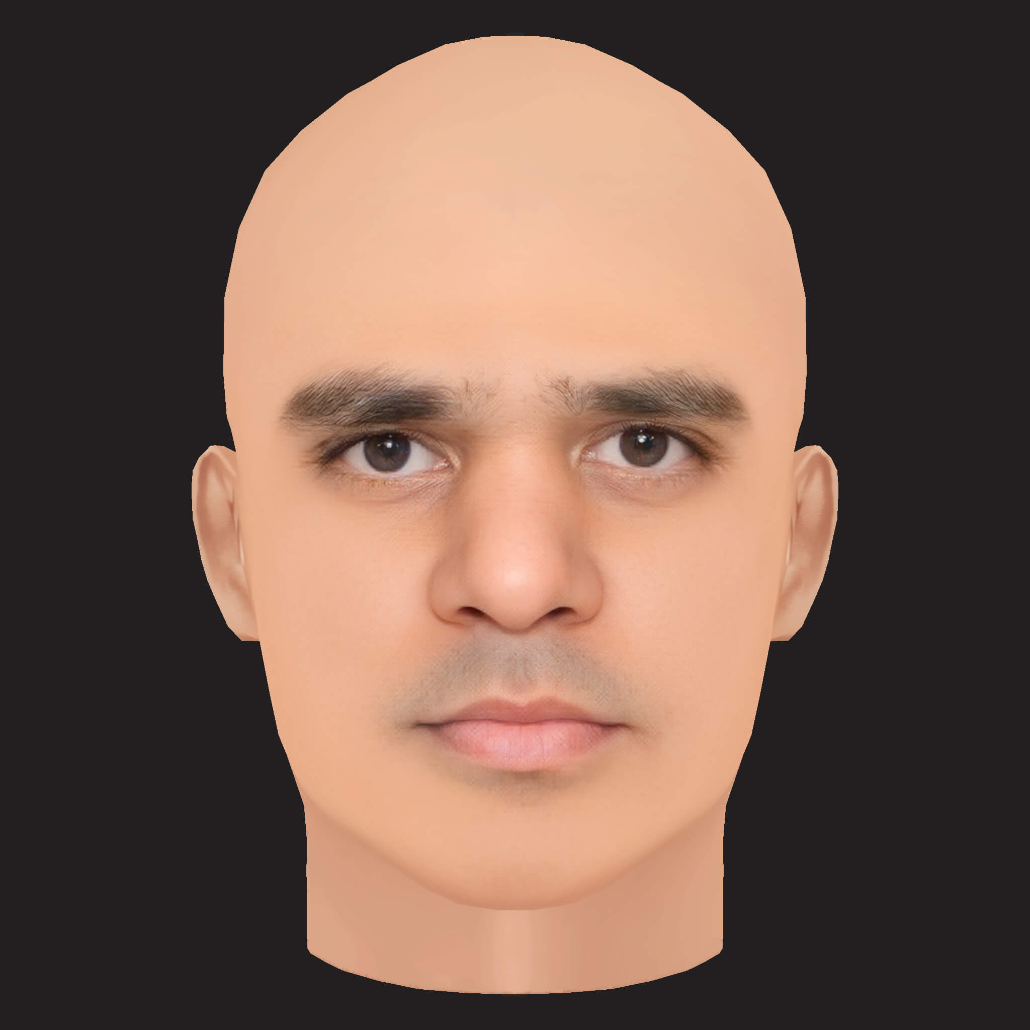 Low Poly J Cole Rapper Head 3D Model