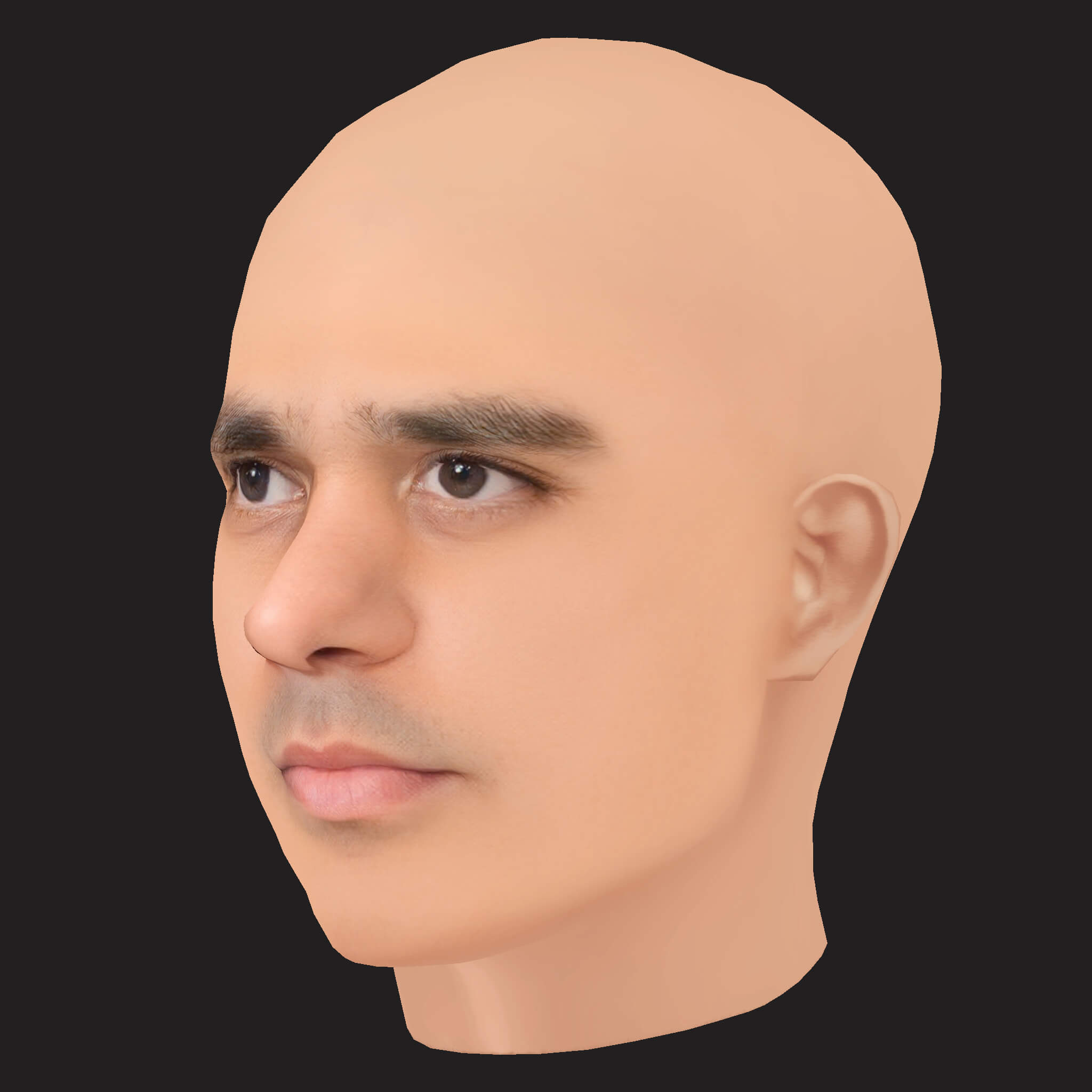 Low Poly J Cole Rapper Head 3D Model
