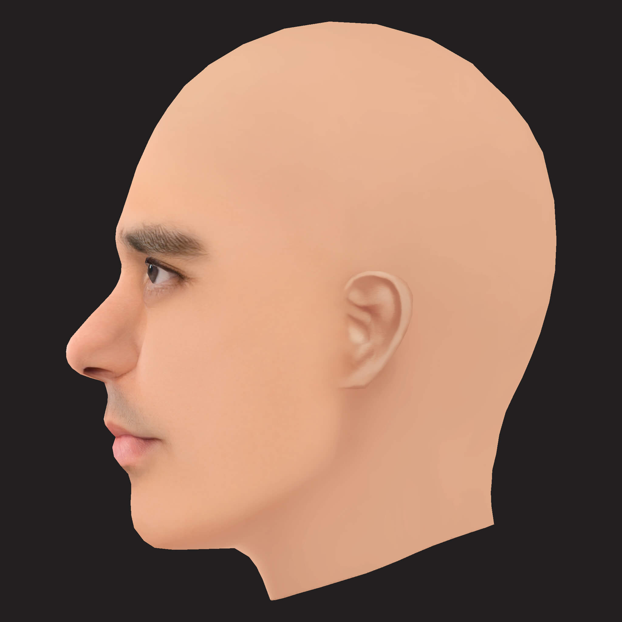 Low Poly J Cole Rapper Head 3D Model